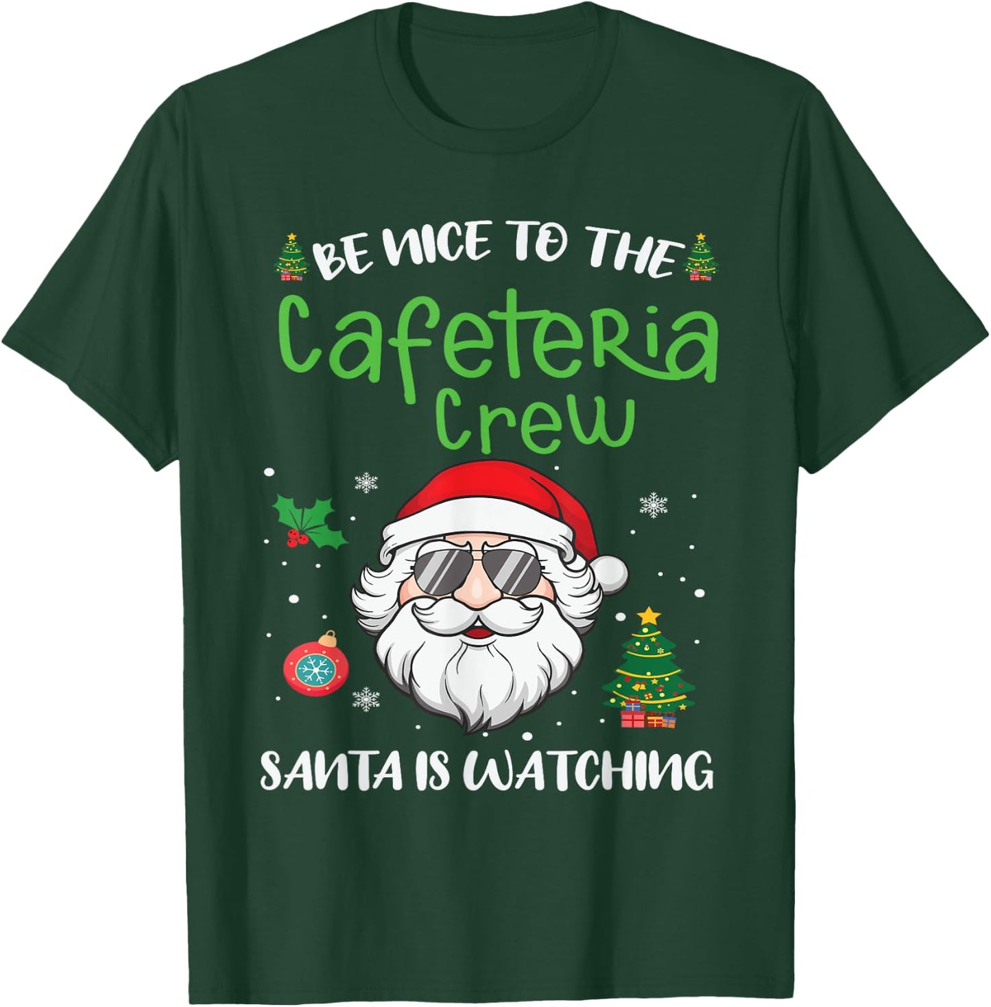 Funny Cafeteria Squad Crew Christmas School Lunch Lady X'mas T-Shirt - T-Shirt | Forest
