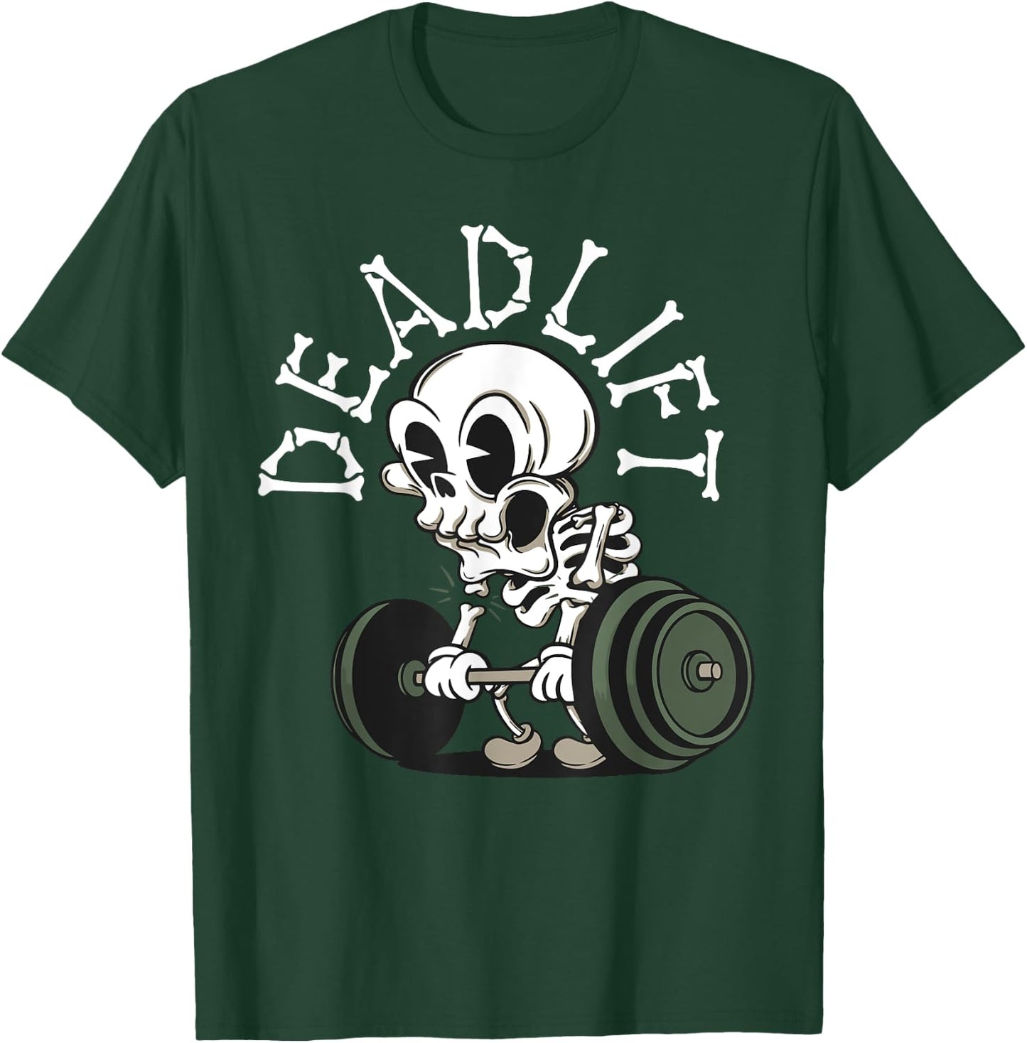 Deadlift Funny Halloween Skeleton Weight Lifting Workout Men T-Shirt - T-Shirt | Forest