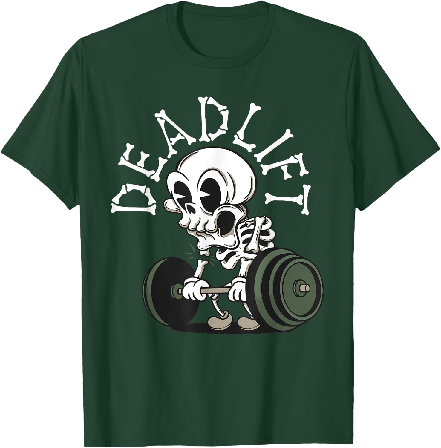 Deadlift Funny Halloween Skeleton Weight Lifting Workout Men T-Shirt - T-Shirt | Forest