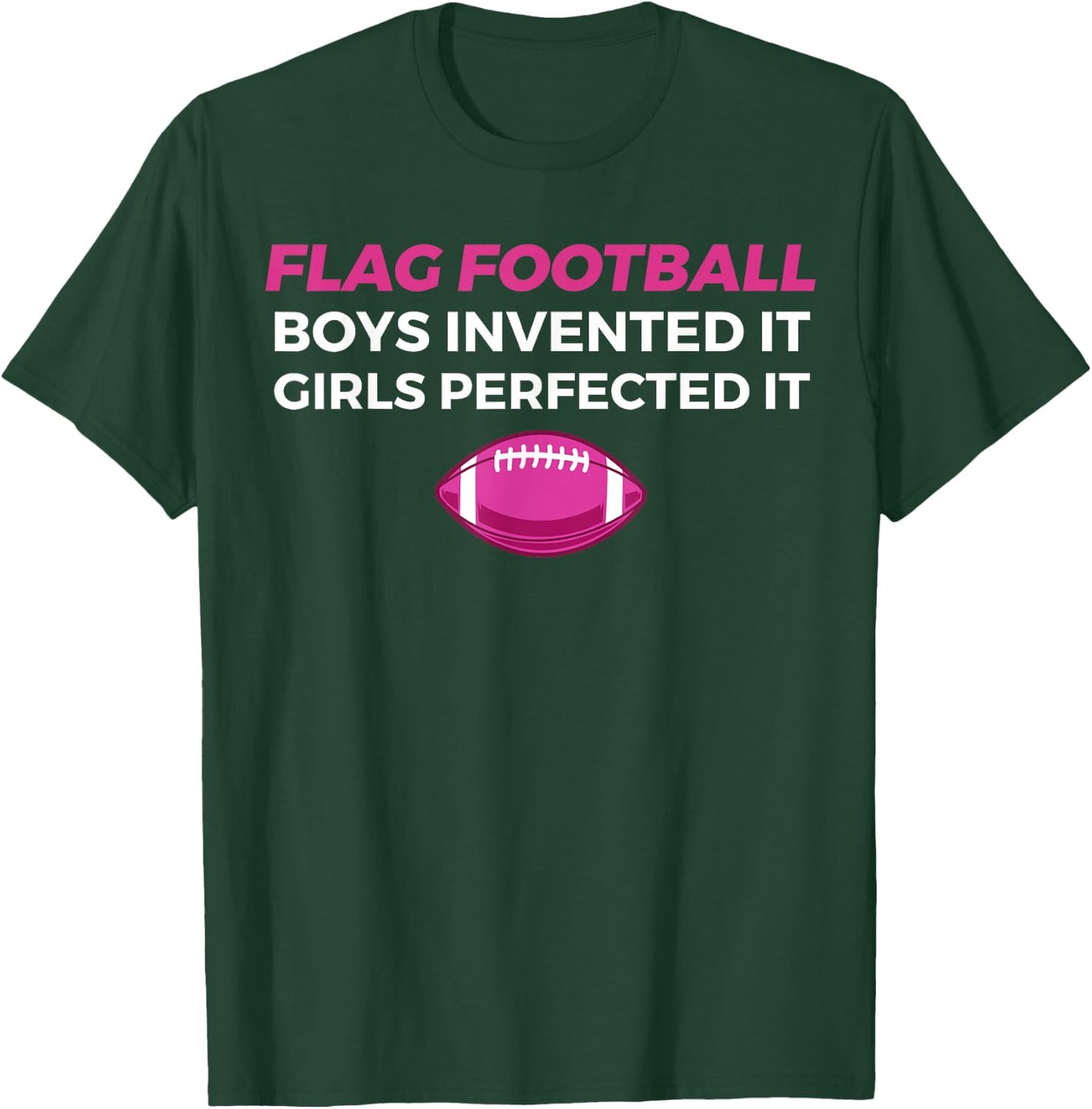 Funny Flag Football Girl T-Shirt - T-Shirt | Forest