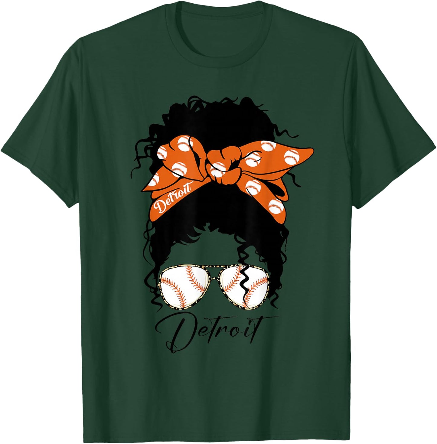 Datroit Messy Bun Souvenir I Love Datroit T-Shirt - T-Shirt | Forest