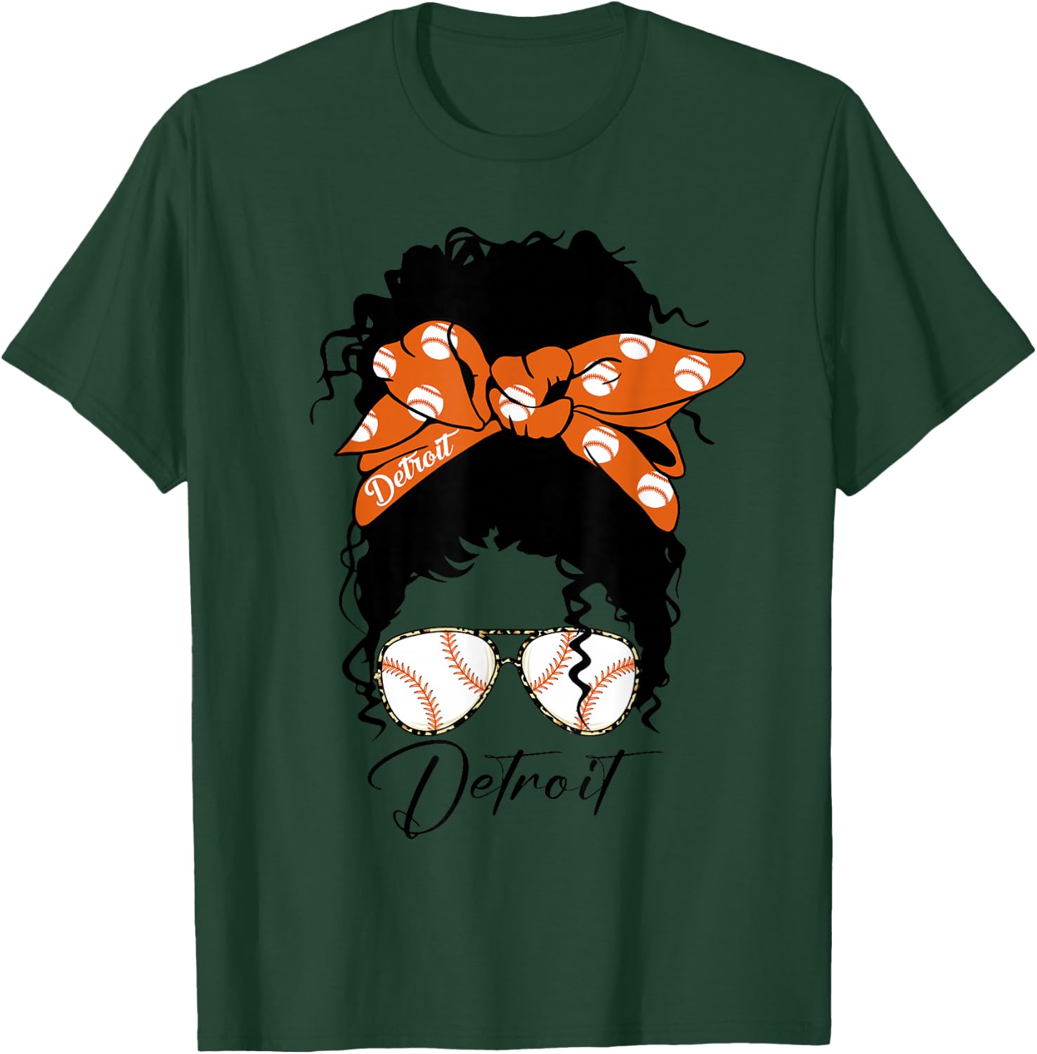 Datroit Messy Bun Souvenir I Love Datroit T-Shirt - T-Shirt | Forest