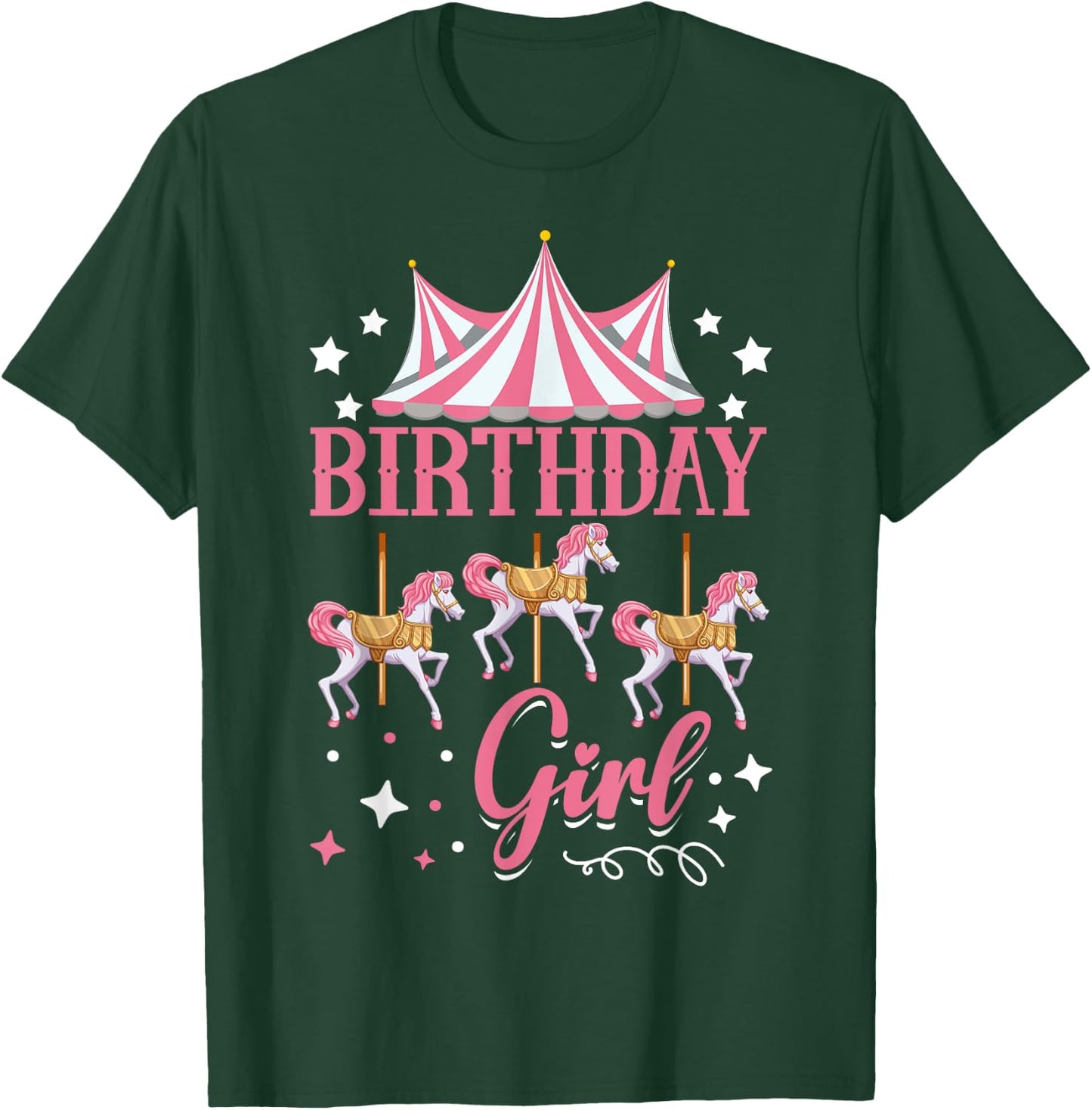 Carousel Birthday Party Birthday Girl T-Shirt - T-Shirt | Forest