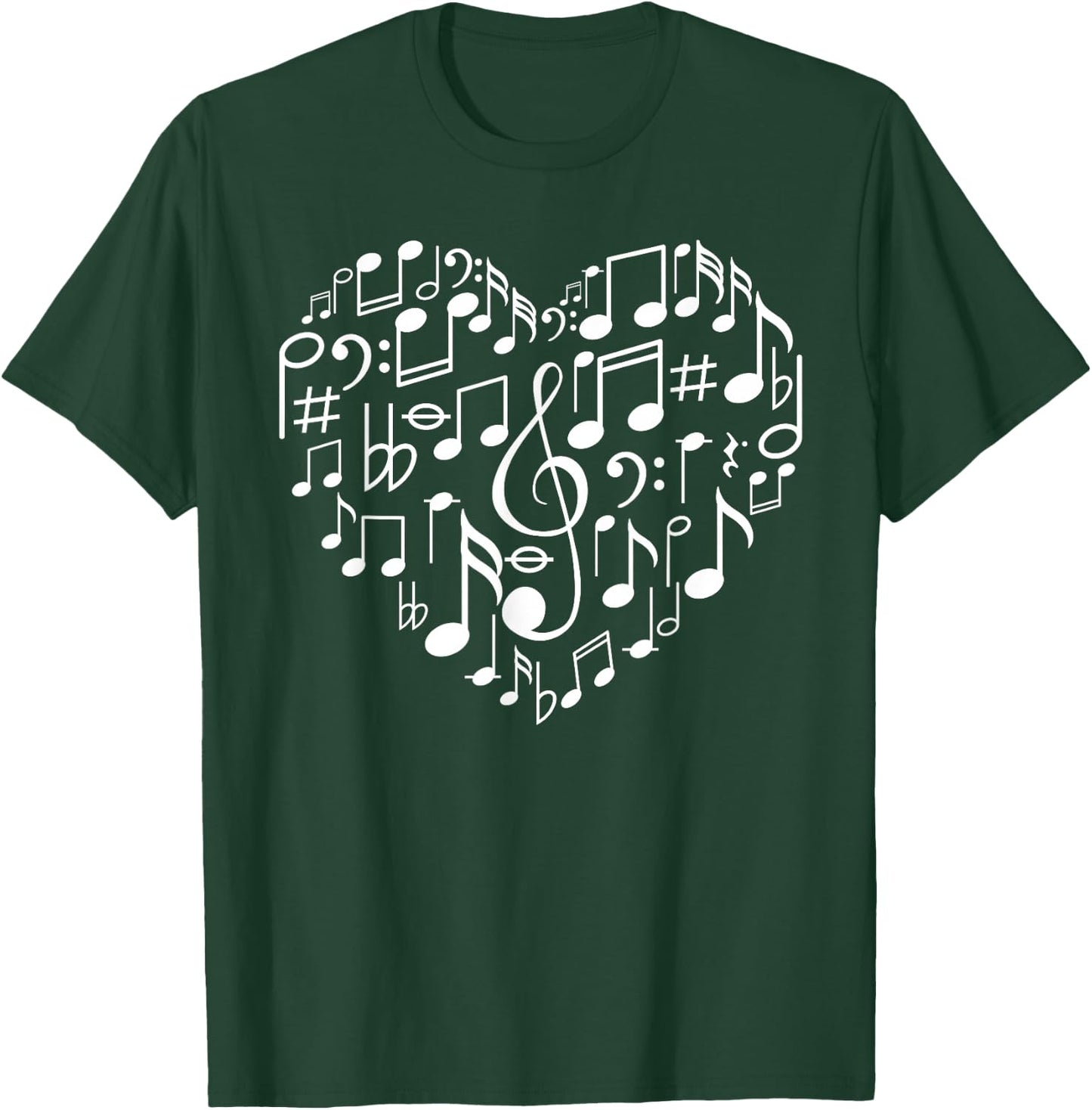 Cool Music Note Art Women Music Musical Note Lover Small T-Shirt - T-Shirt | Forest