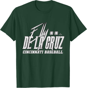 Elly De La Cruz Cincinnati Baseball Rock MLBPA T-Shirt - T-Shirt | Forest