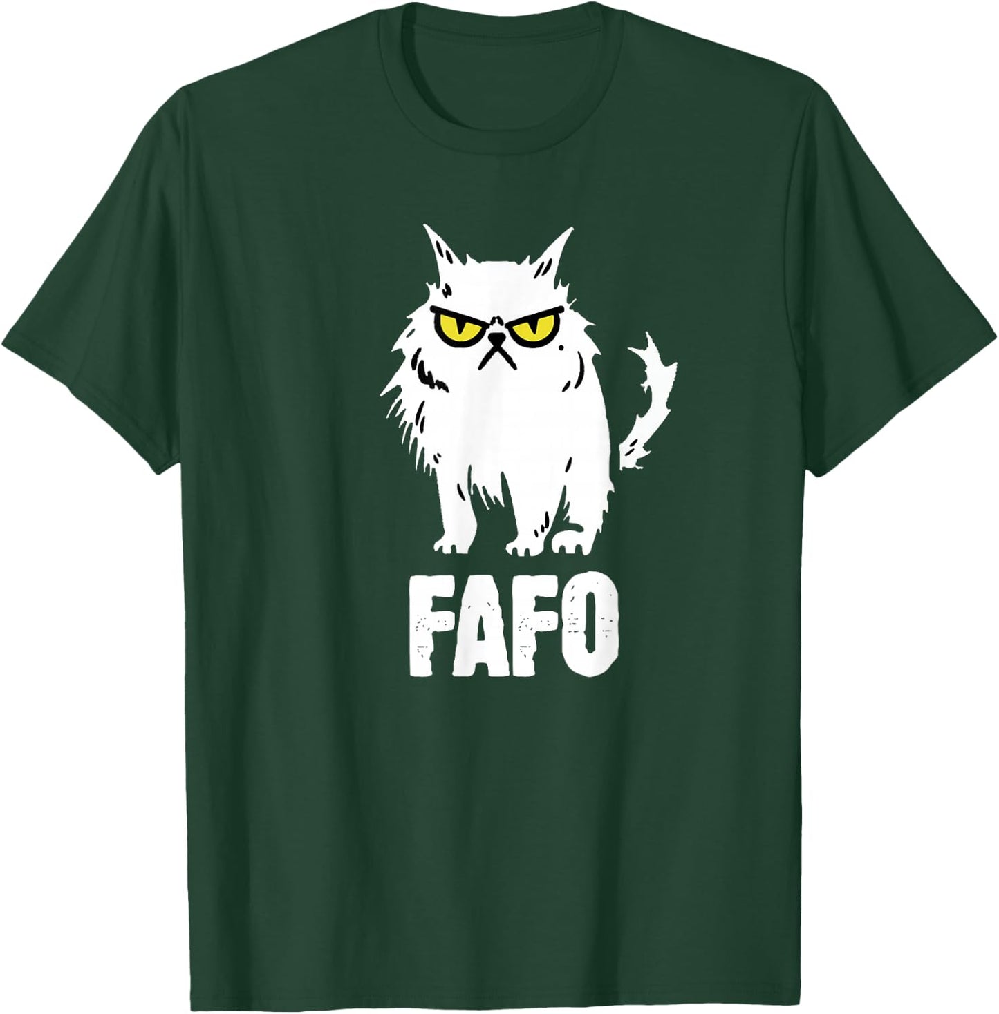 Funny Cat Designs -Adults FAFO Cat - Black - Small - Short Sleeve - - Classic Fit - All Seasons T-Shirt - T-Shirt | Forest