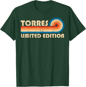 TORRES Surname Retro Vintage 80s 90s Birthday Reunion T-Shirt - T-Shirt | Forest