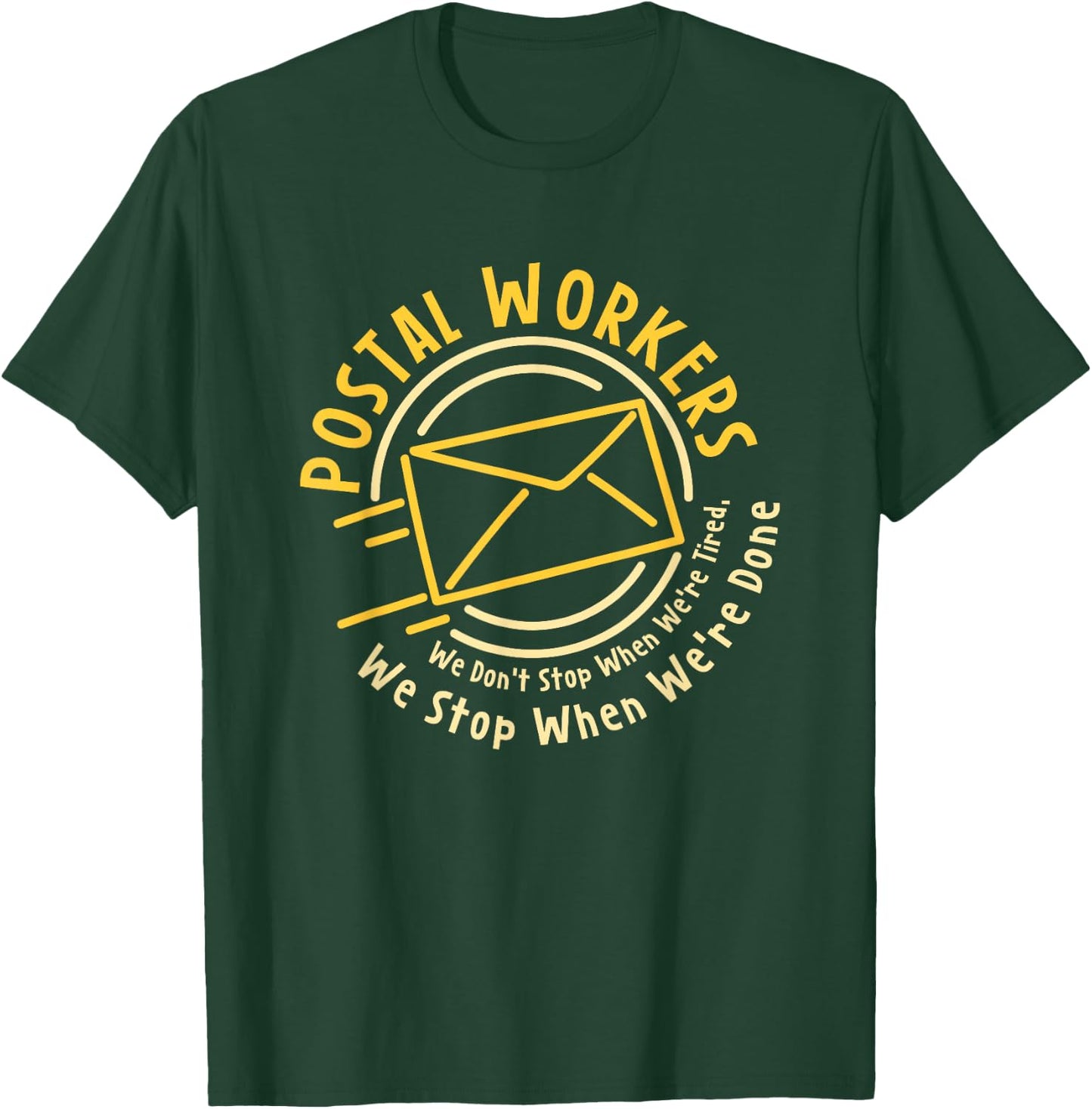 Mail Carrier Driving Mail Truck To Postal Office Post Office Work Postbox Parcel And Letter Delivery Postman T-Shirt - T-Shirt | Forest