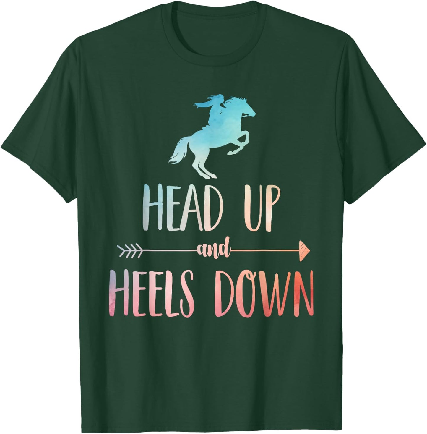 Horse Riding Art Girls Horseback Lover Equestrian T-Shirt - T-Shirt | Forest