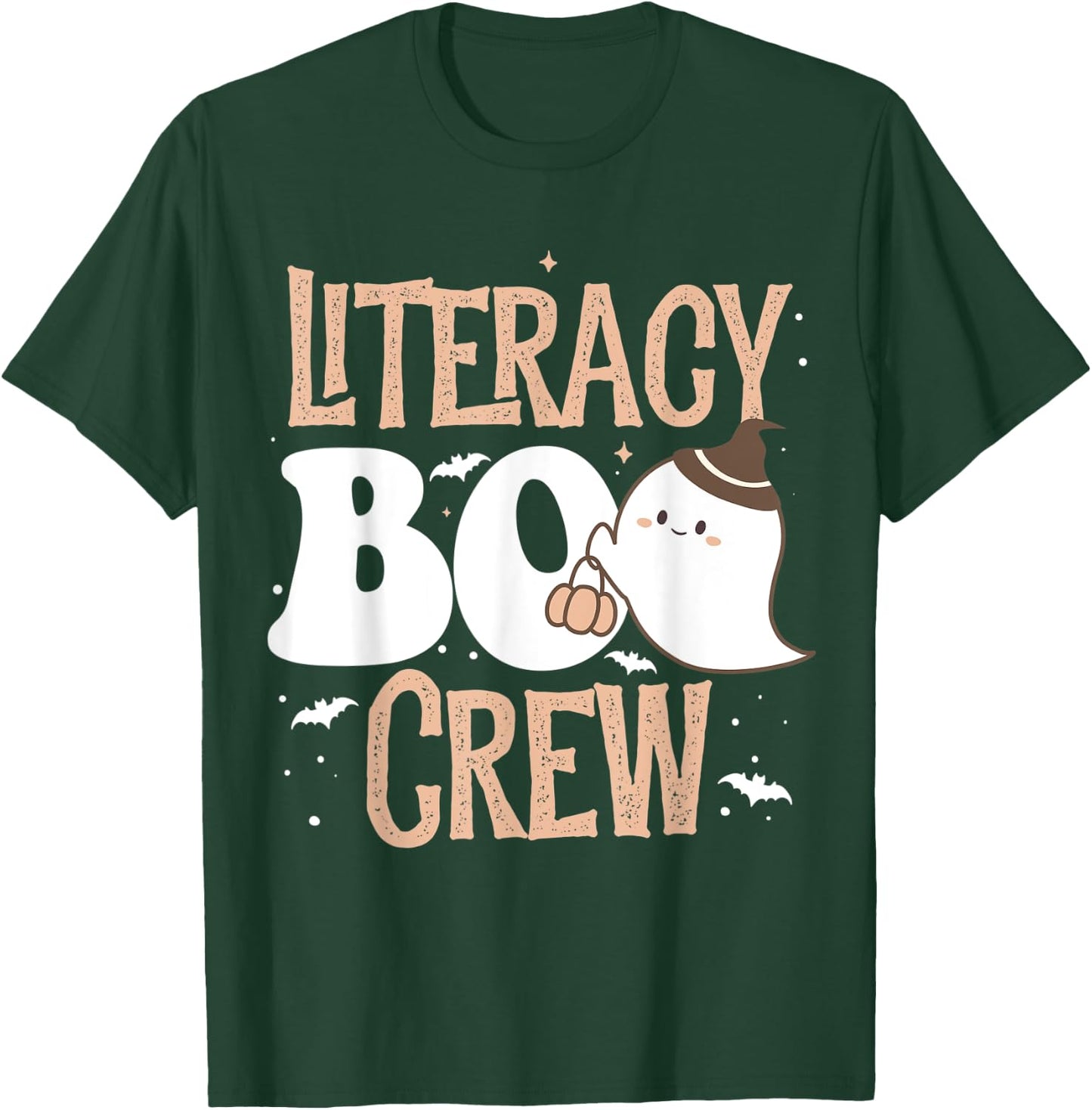 Funny Cute Halloween Literacy BOO Crew Costume Teacher Men Women Kids T-Shirt - T-Shirt | Forest