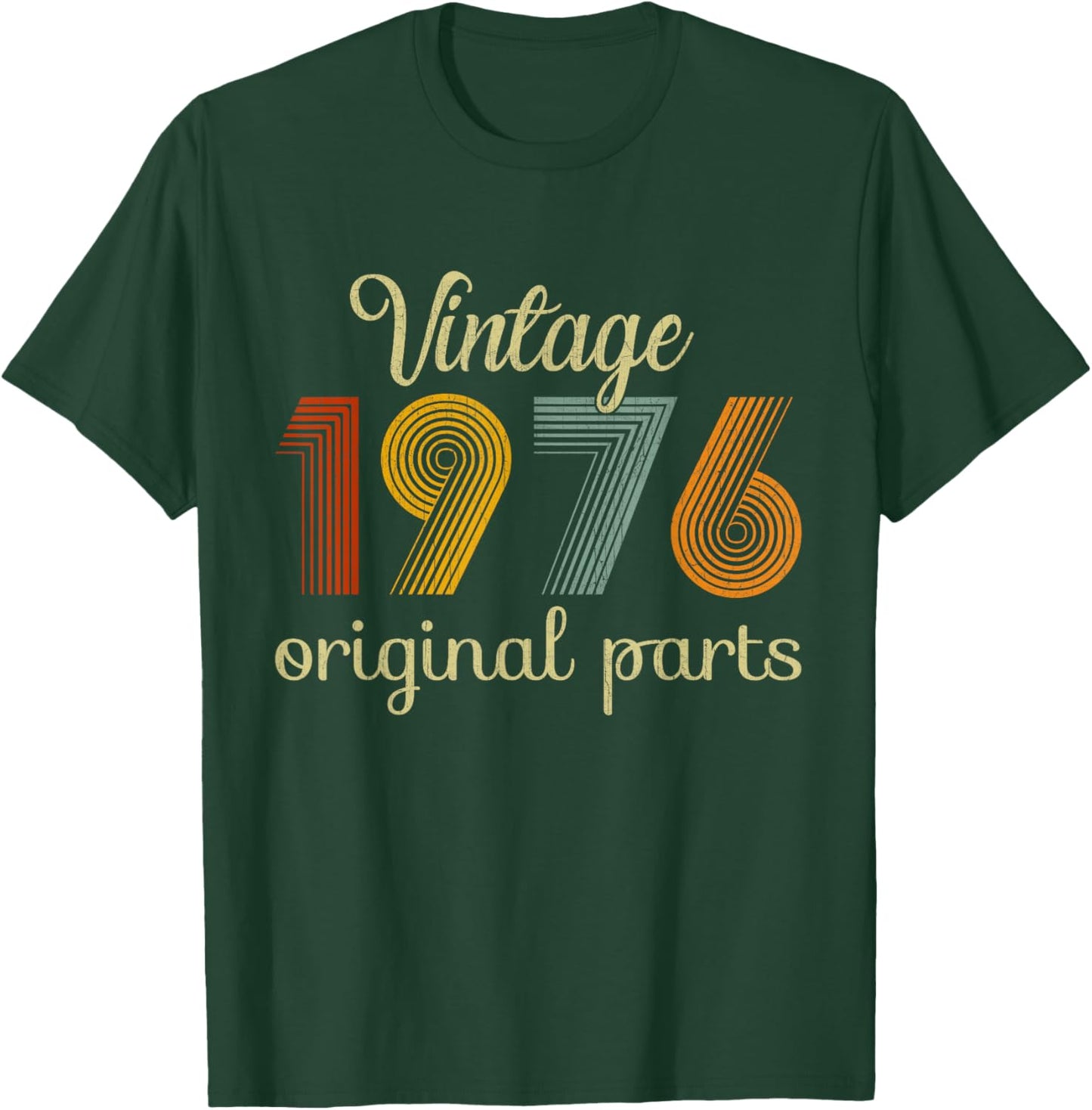 Vintage 1976 Original Parts 49 Years Old 49th Birthday Retro T-Shirt - T-Shirt | Forest