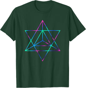 Sacred Geometry Star Tetrahedron Merkaba T-Shirt - T-Shirt | Forest