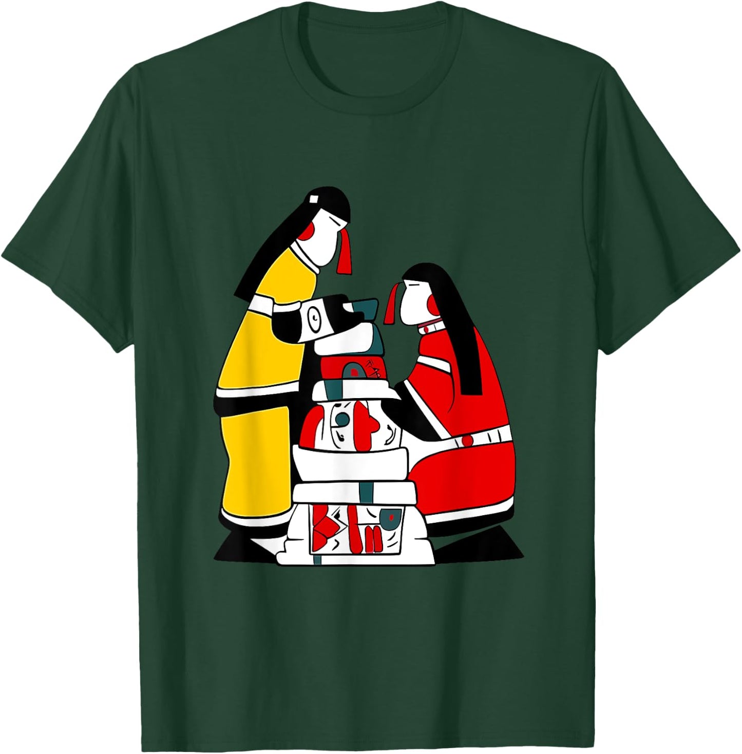 Inukshuks Human Figure Native Inuit Style T-Shirt - T-Shirt | Forest