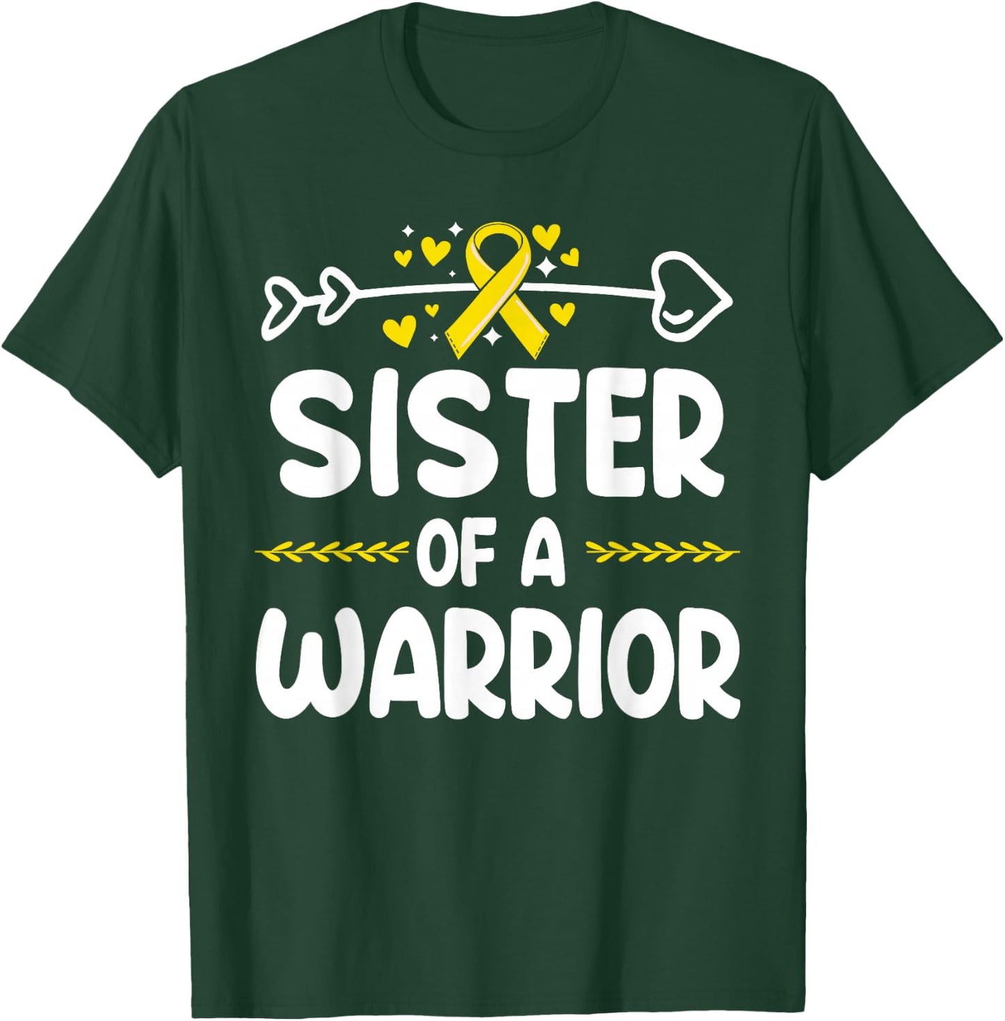 Sister of a Warrior Shirts Bone Cancer Awareness T-Shirt - T-Shirt | Forest