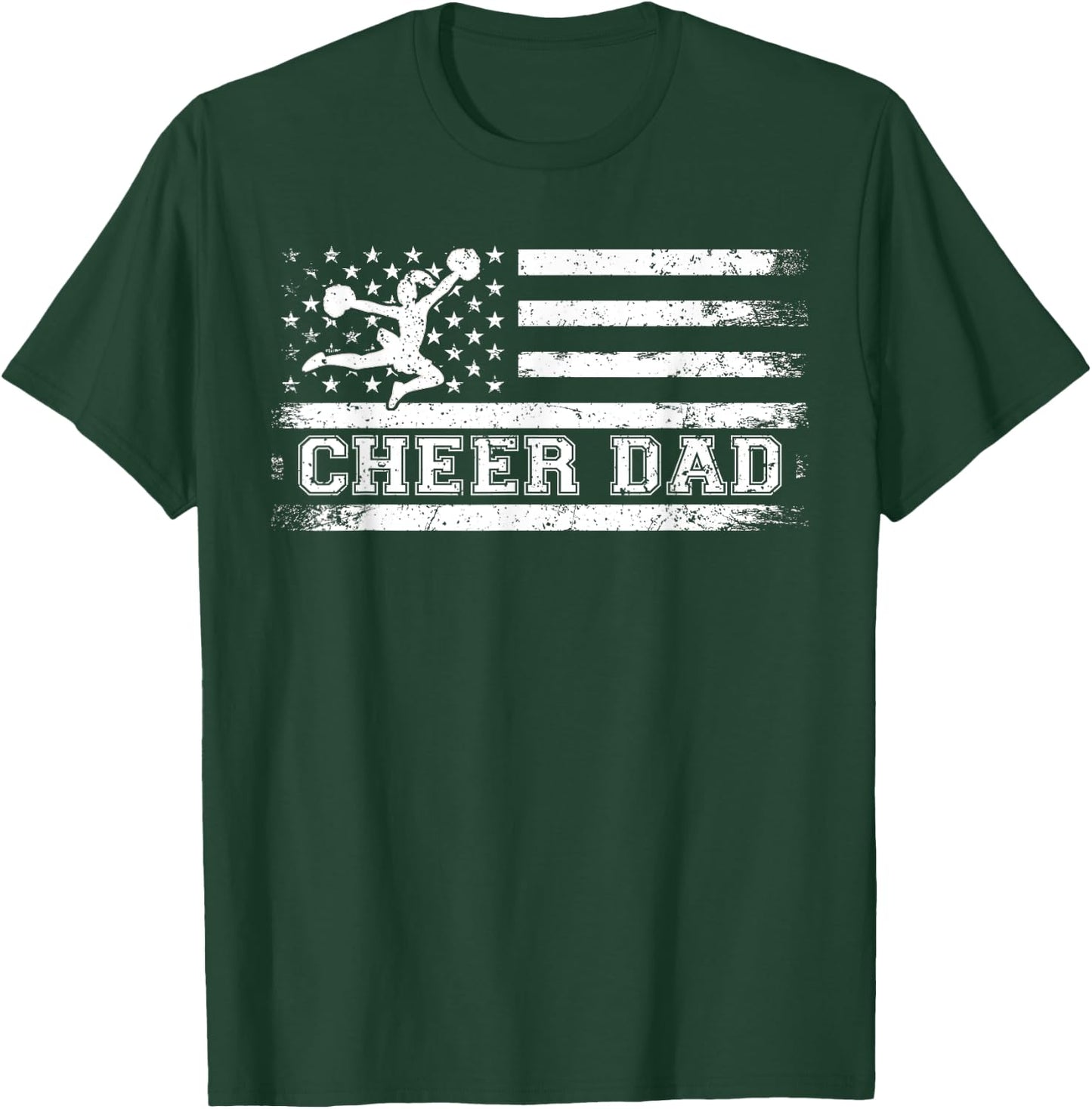 Purple Cheer Dad Usa Flag Vintage Cheerleader T-Shirt - T-Shirt | Forest