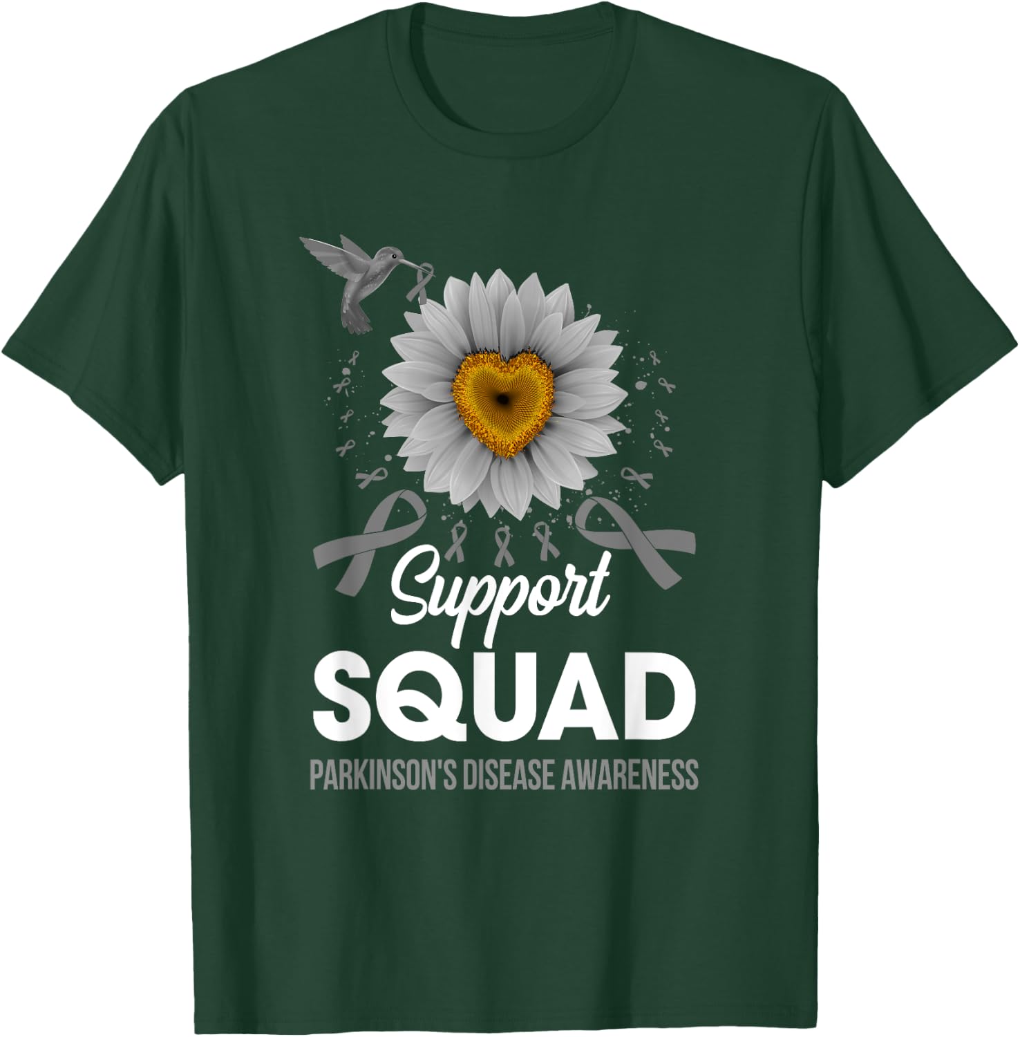 Support Squad Parkinson's Disease Awareness Sunflower T-Shirt - T-Shirt | Forest