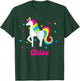 Cute Rainbow Unicorn Pink and Blue Personalized Chloe T-Shirt - T-Shirt | Forest