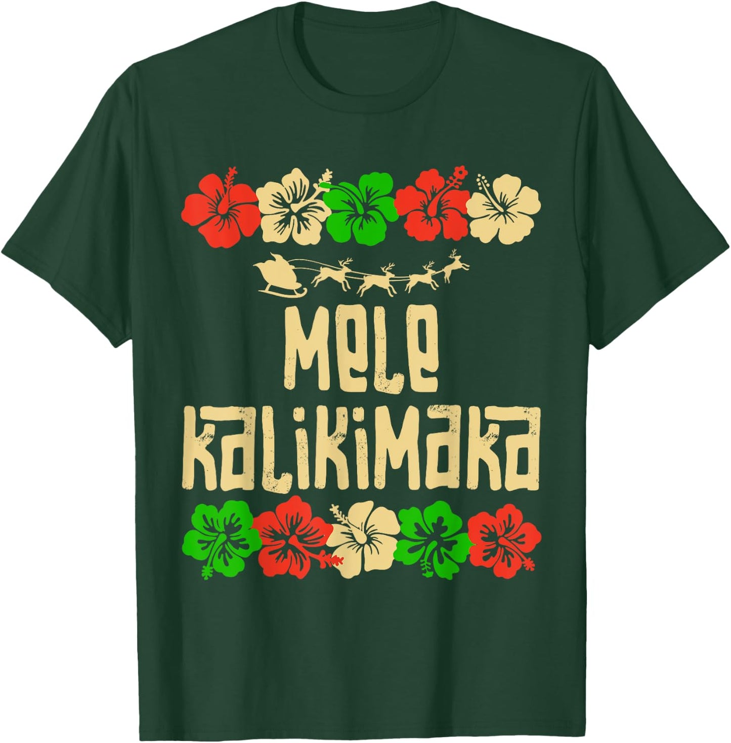 Mele Kalikimaka Hawaii Christmas Santa Beach Men Women Kids T-Shirt - T-Shirt | Forest