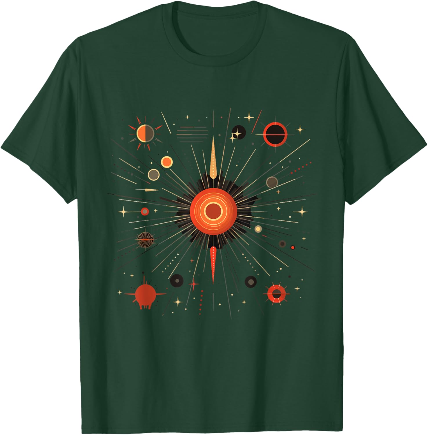 Retro Space Age Atomic Age Sputnik Mid Century Modern T-Shirt - T-Shirt | Forest