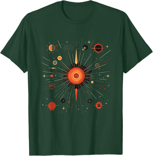 Retro Space Age Atomic Age Sputnik Mid Century Modern T-Shirt - T-Shirt | Forest