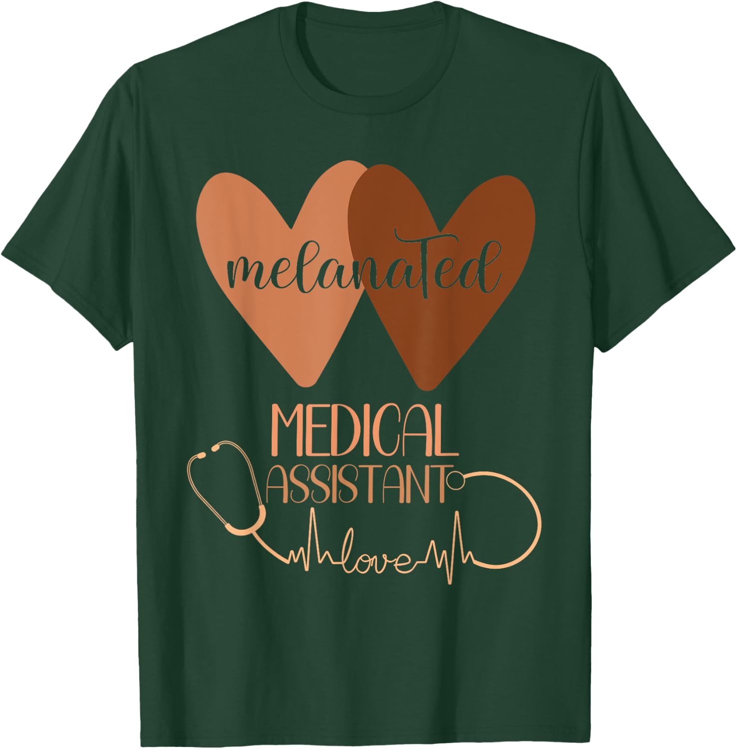 Medical Assistant Black History Month Women Afro American T-Shirt - T-Shirt | Forest