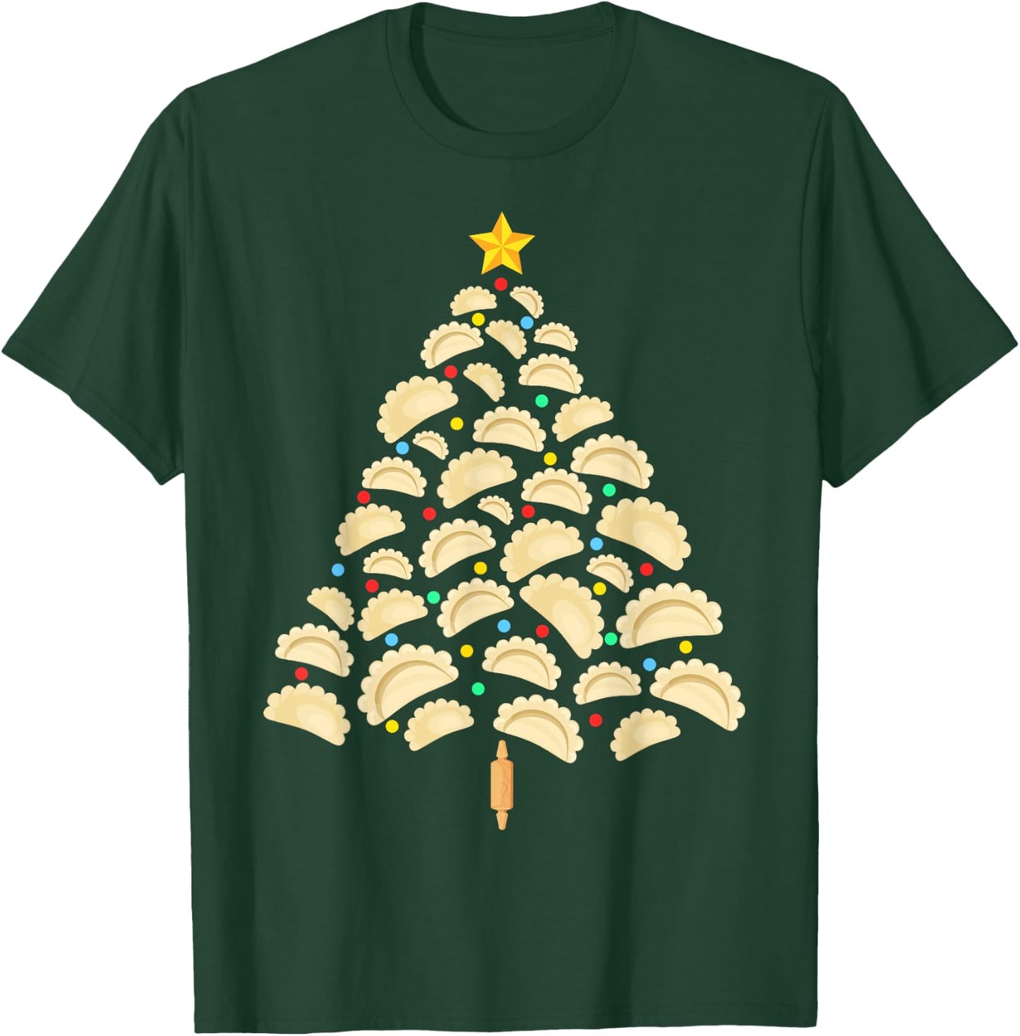 Pierogi Tree Polish Christmas Food Funny Men Women Kids T-Shirt - T-Shirt | Forest