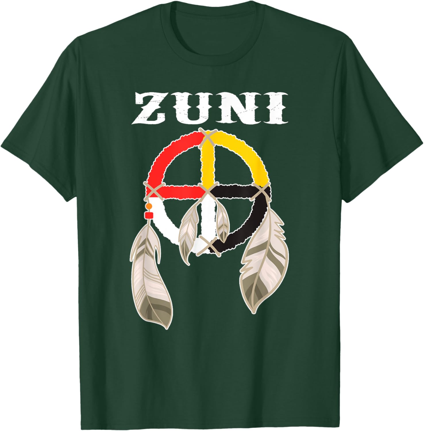 Zuni Tribe Nation Pueblo Native Indian Medicine Wheel T-Shirt - T-Shirt | Forest