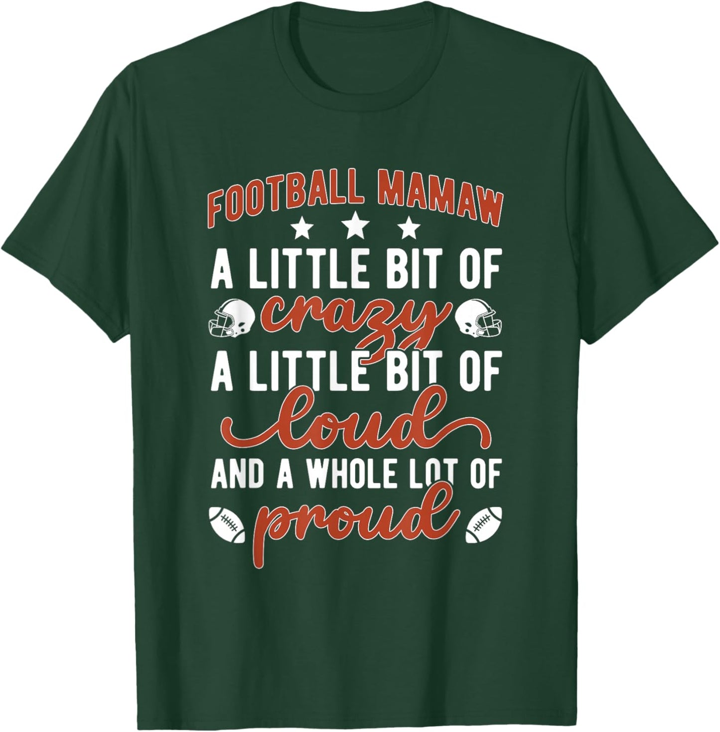 Football Mamaw Proud Mamaw Of A Football Player T-Shirt - T-Shirt | Forest