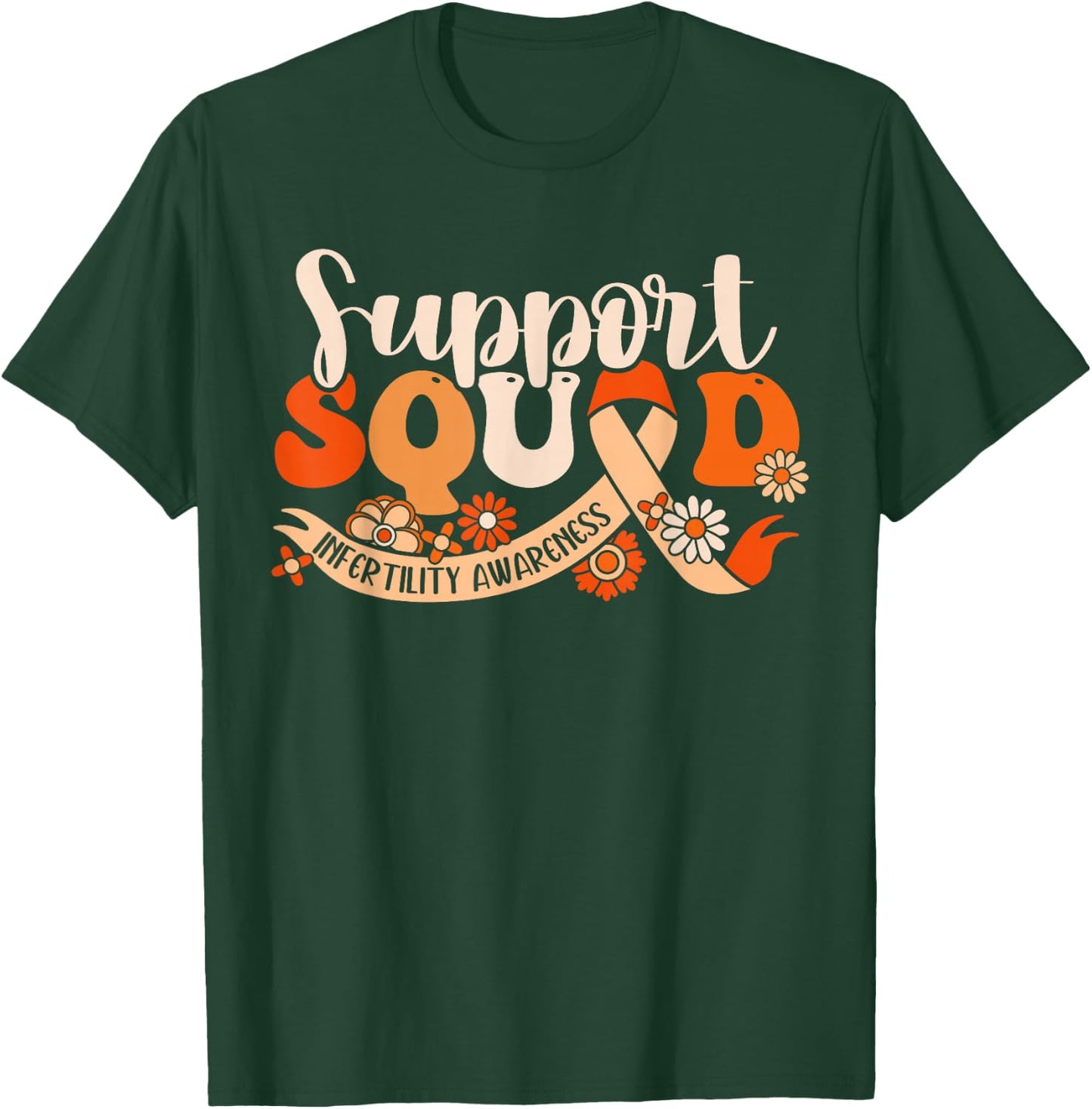 Orange Infertility Awareness Support Squad Partner IVF Month T-Shirt - T-Shirt | Forest