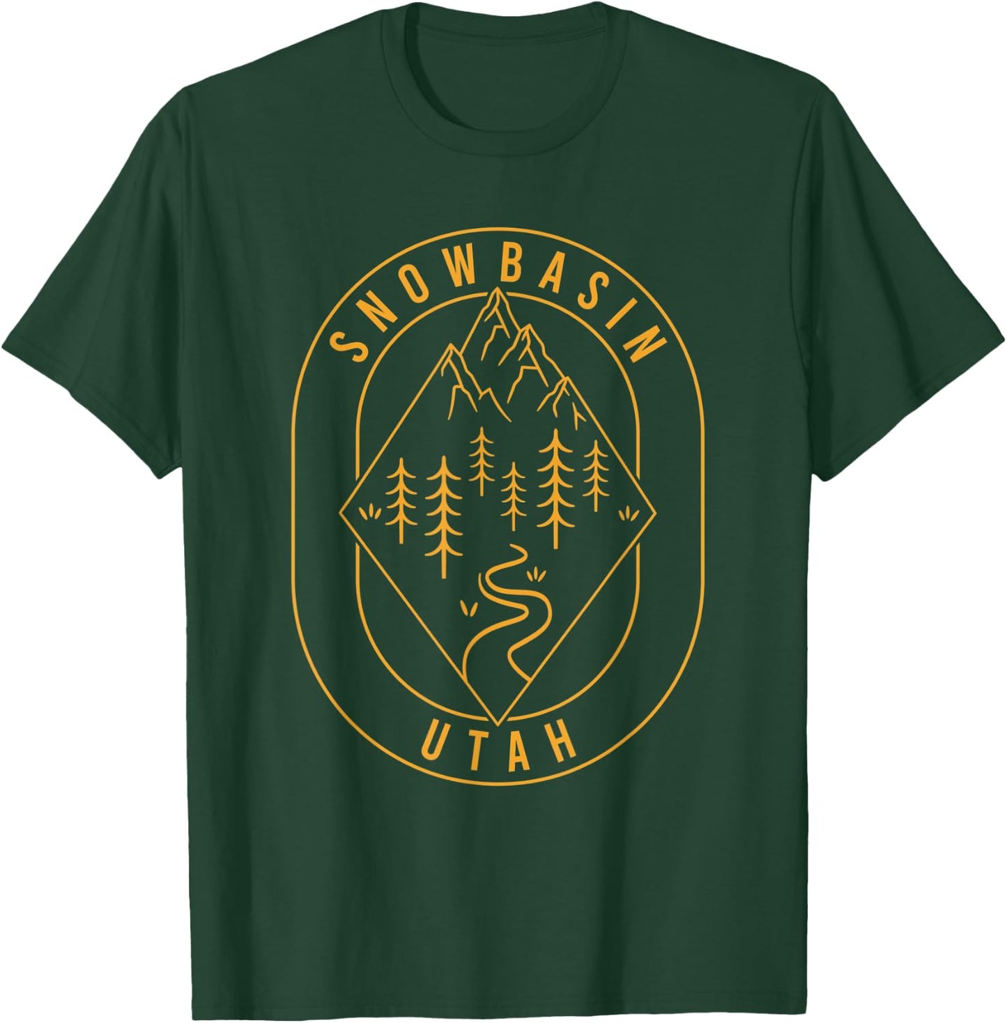 Snowbasin Mountains Utah Hiking Outdoors Minimal T-Shirt - T-Shirt | Forest