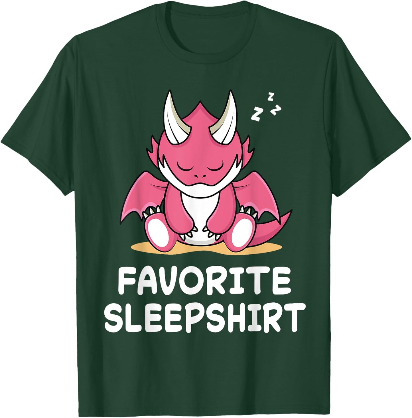 Dragon Dragons Nap Sleeping Sleep Pajama Pajamas Nightgown T-Shirt - T-Shirt | Forest
