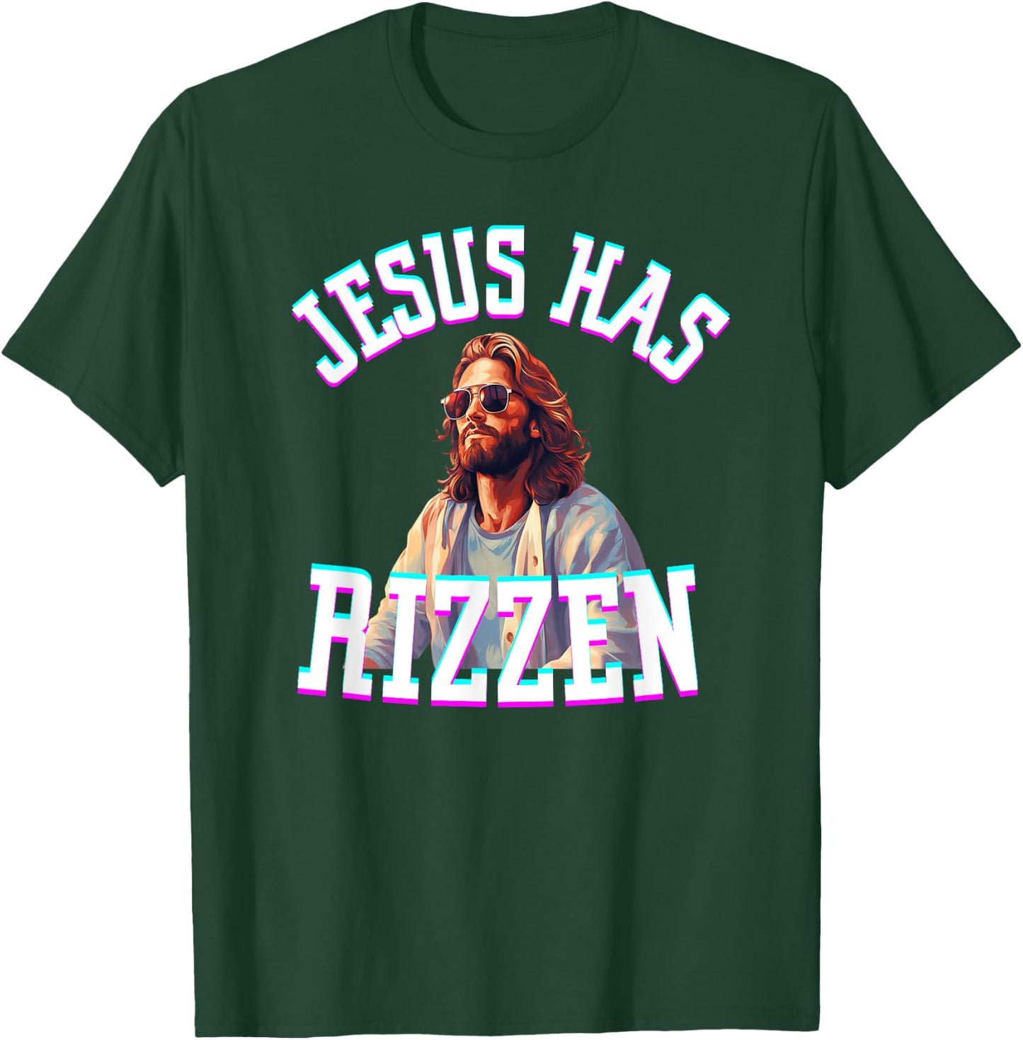 Jesus Has Rizzen Funny Christian Meme Novelty Jesus Christ T-Shirt - T-Shirt | Forest