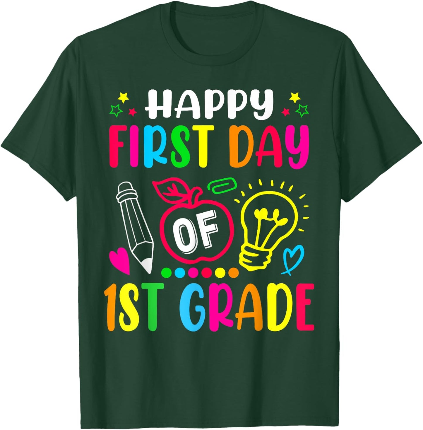 First Grade Happy First Day Of School 1ST GRADE Back To T-Shirt - T-Shirt | Forest