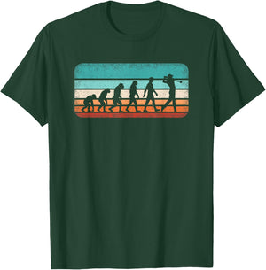 Funny Golf Evolution Retro Golf Lover Vintage Men Boys T-Shirt - T-Shirt | Forest