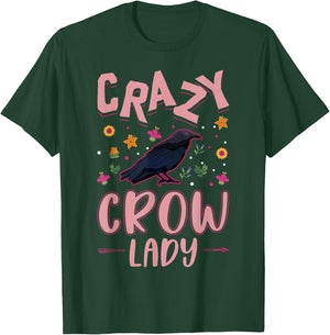 Crazy Crow lady Raven Girl Crow T-Shirt - T-Shirt | Forest