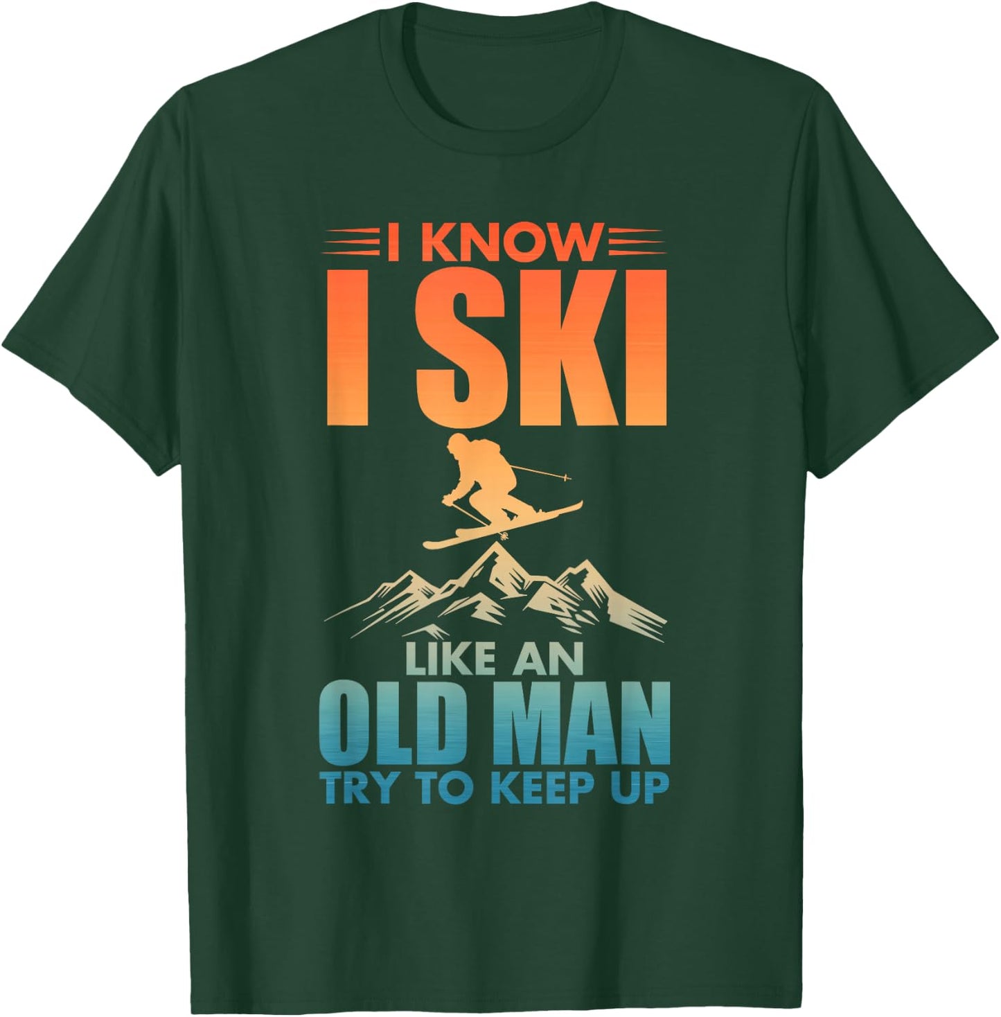 Best Ski Art for Grandpa Men Skiing Nordic Skier Skiing T-Shirt - T-Shirt | Forest