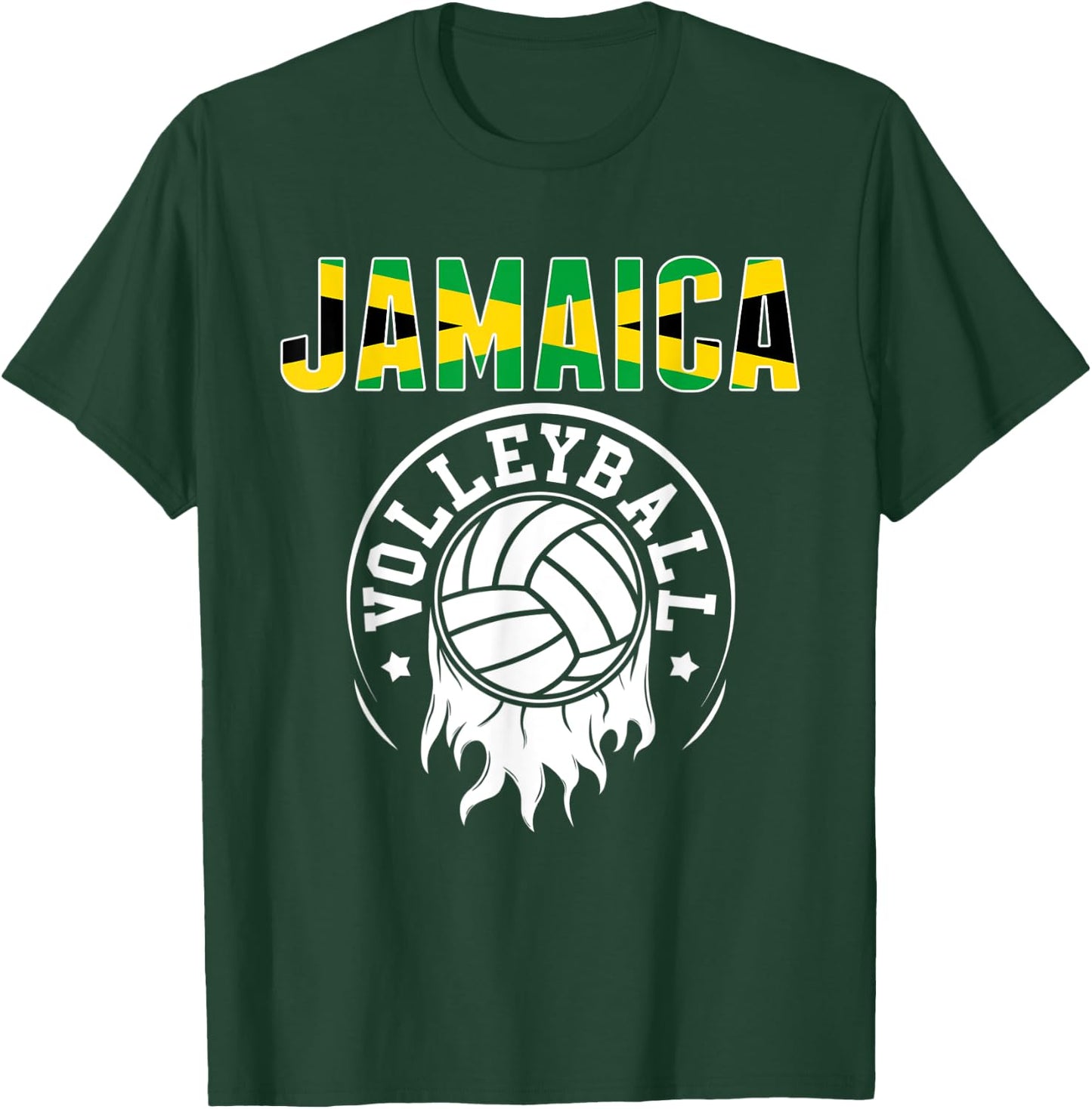 Proud Jamaica Volleyball Fans Jersey - Jamaican Flag Sports T-Shirt - T-Shirt | Forest