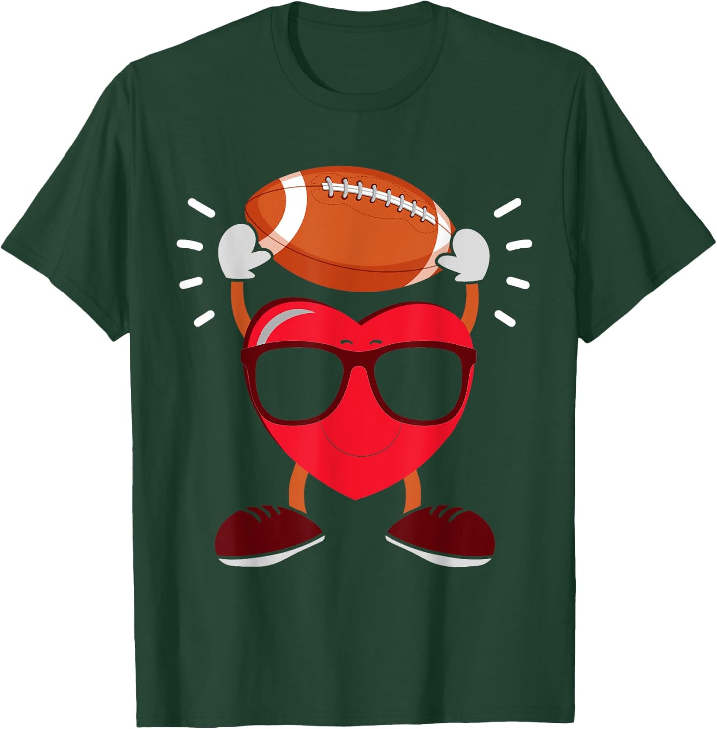 Heart Lifts A Football - American Football T-Shirt - T-Shirt | Forest