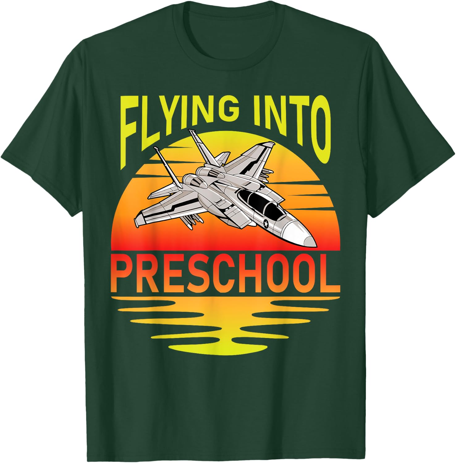 Flying Into Preschool Airplane Teacher Back To School Men Women Kids T-Shirt - T-Shirt | Forest
