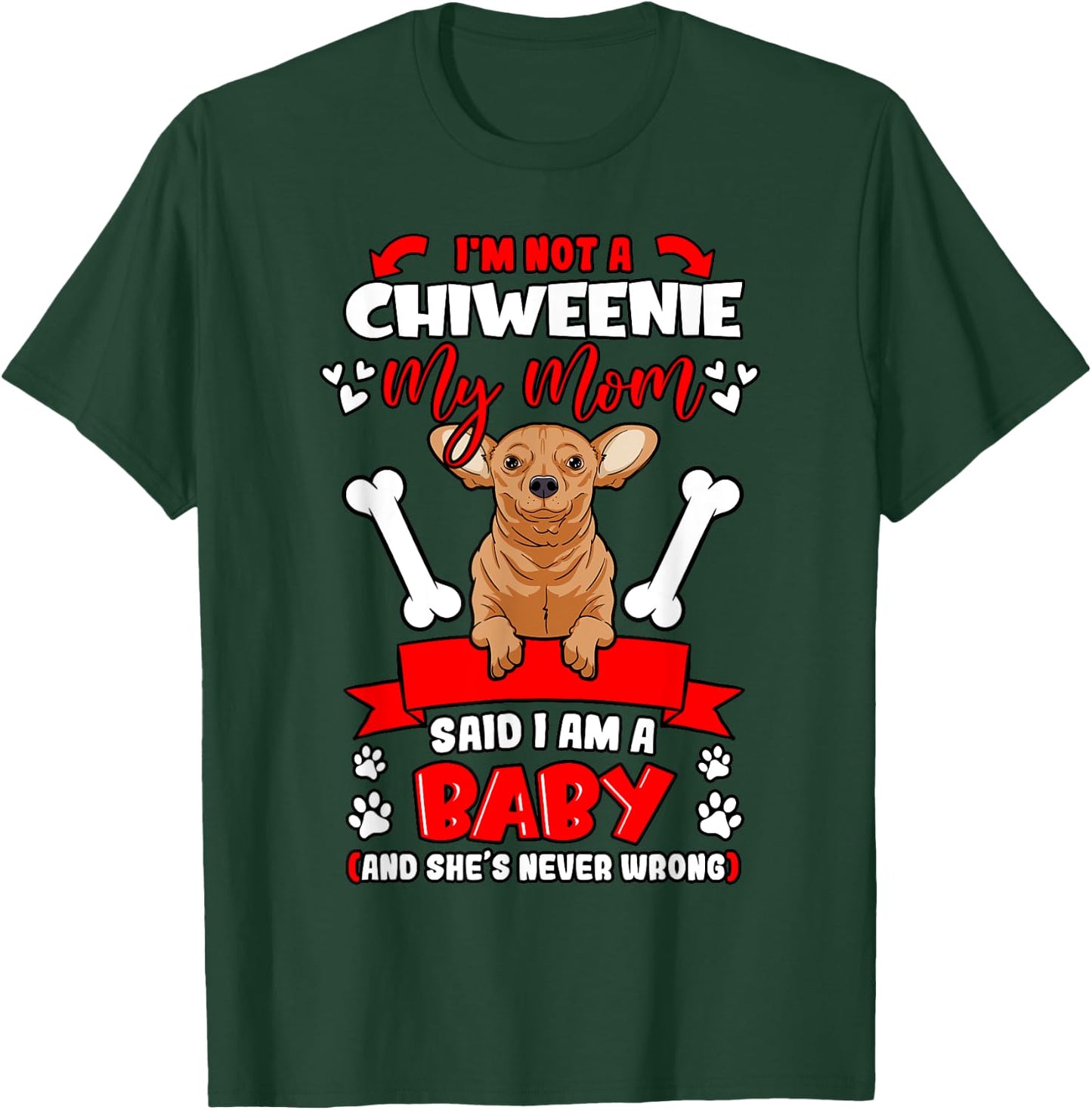 Chiweenie Hybrid Mom Parent Dog Owner Trainer Mother's Day Women Kids T-Shirt - T-Shirt | Forest