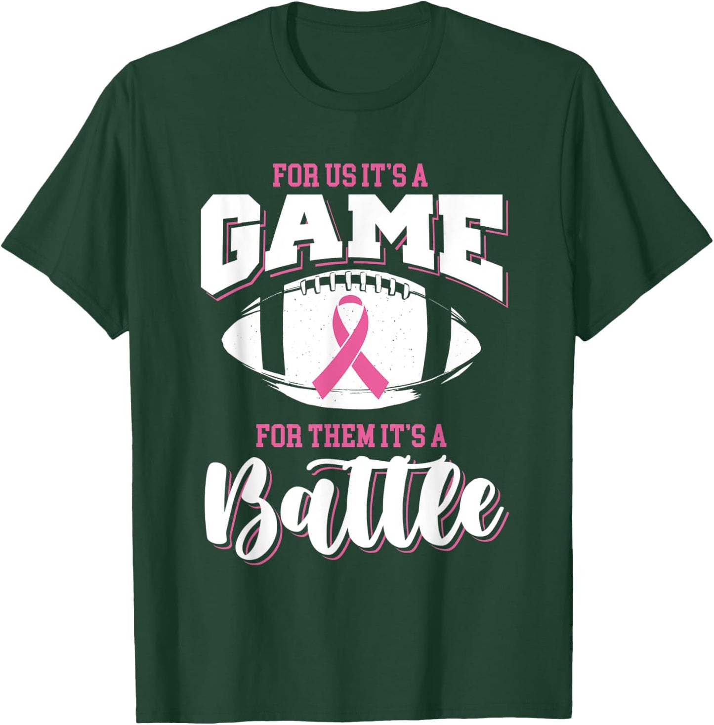 Football It's a battle breast cancer awareness T-Shirt - T-Shirt | Forest