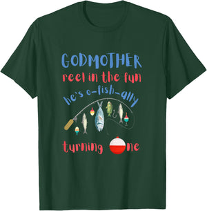 Godmother Fishing First Birthday O-fish-ally One 1st Bday T-Shirt - T-Shirt | Forest