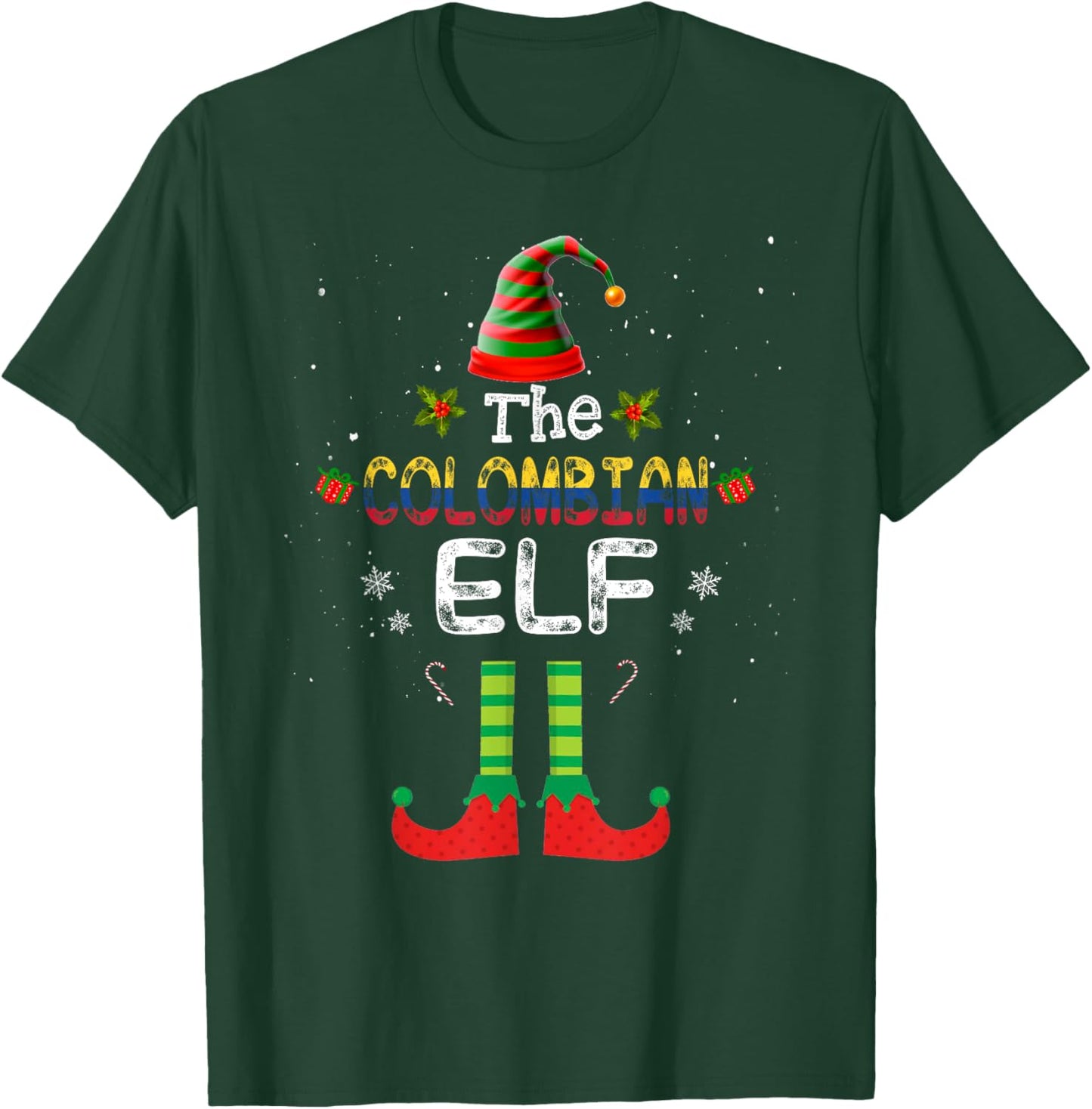 Colombian Elf Group Matching Family Christmas Outfit Set T-Shirt - T-Shirt | Forest
