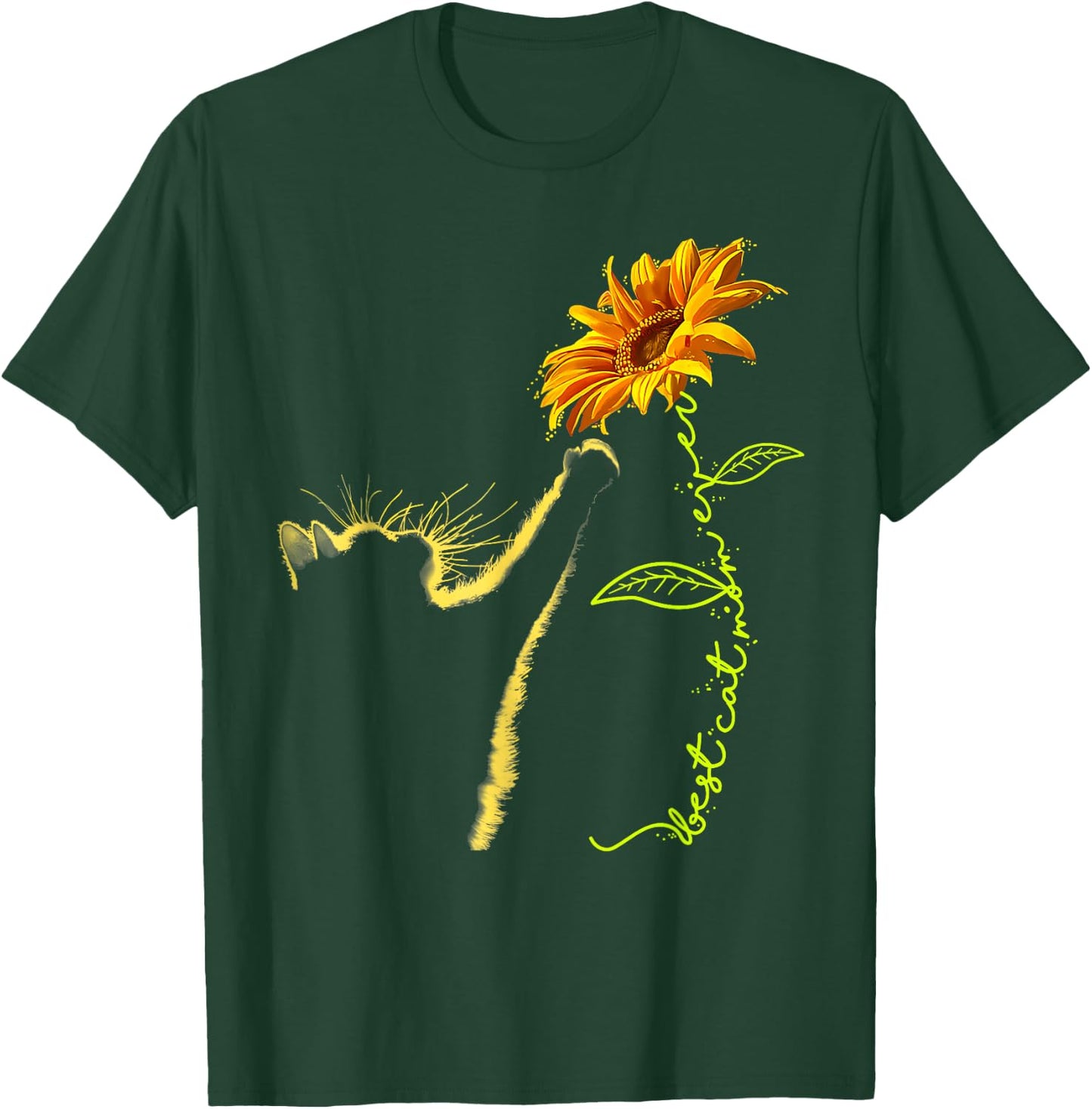 Best Cat Mom Ever Sunflower Mother's Day Gifts for Cat Lover T-Shirt - T-Shirt | Forest