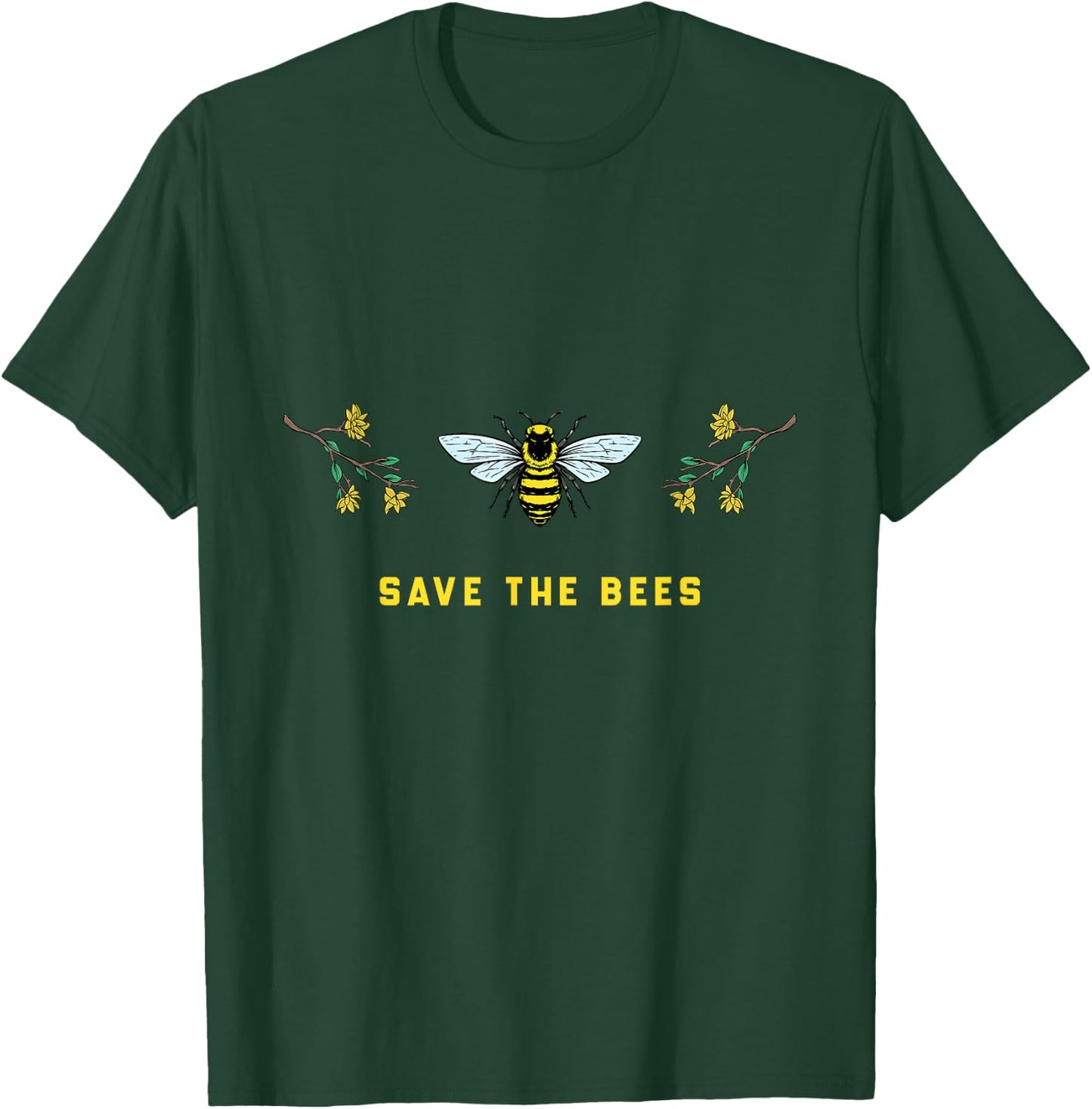 Save the Bees Honey Bee Plants Save Earth T-Shirt - T-Shirt | Forest