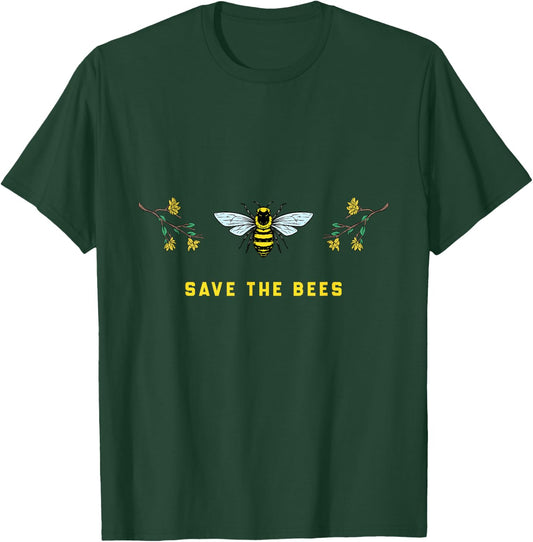 Save the Bees Honey Bee Plants Save Earth T-Shirt - T-Shirt | Forest