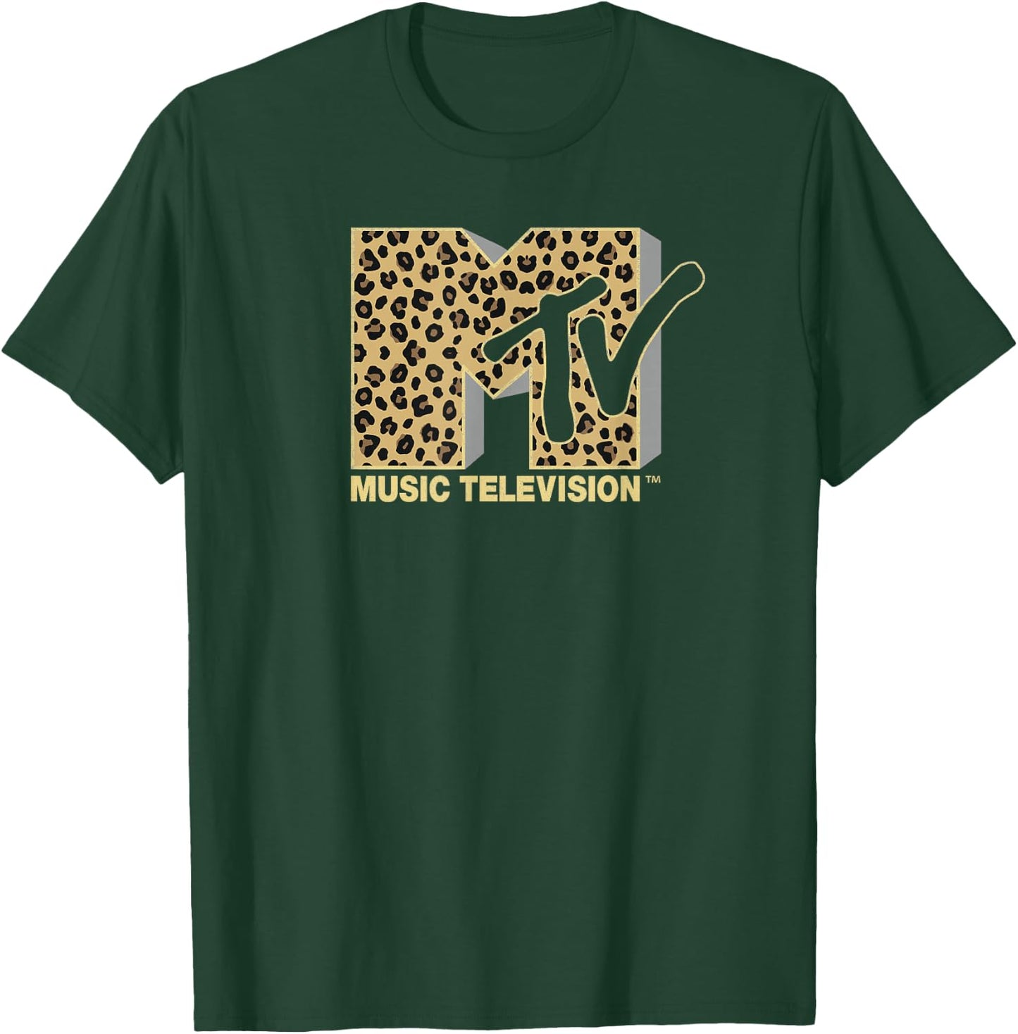 MTV Leopard Print Fill MTV Logo T-Shirt - T-Shirt | Forest