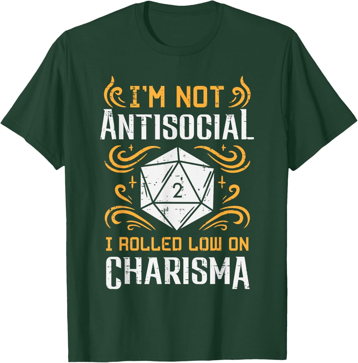 Not Anti Social Low Charisma Funny RPG Gamer Men Boys Kids T-Shirt - T-Shirt | Forest