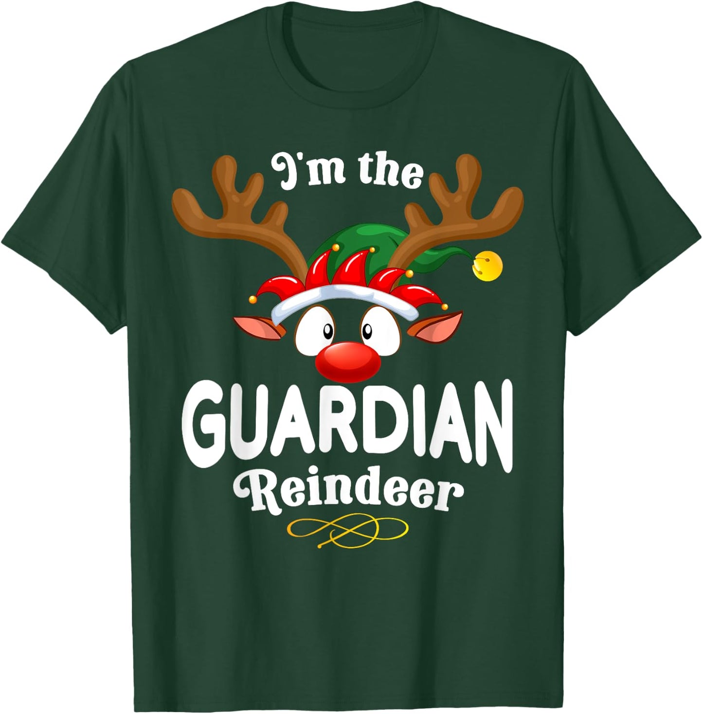 Christmas PJS Guardian Xmas Reindeer Matching T-Shirt - T-Shirt | Forest