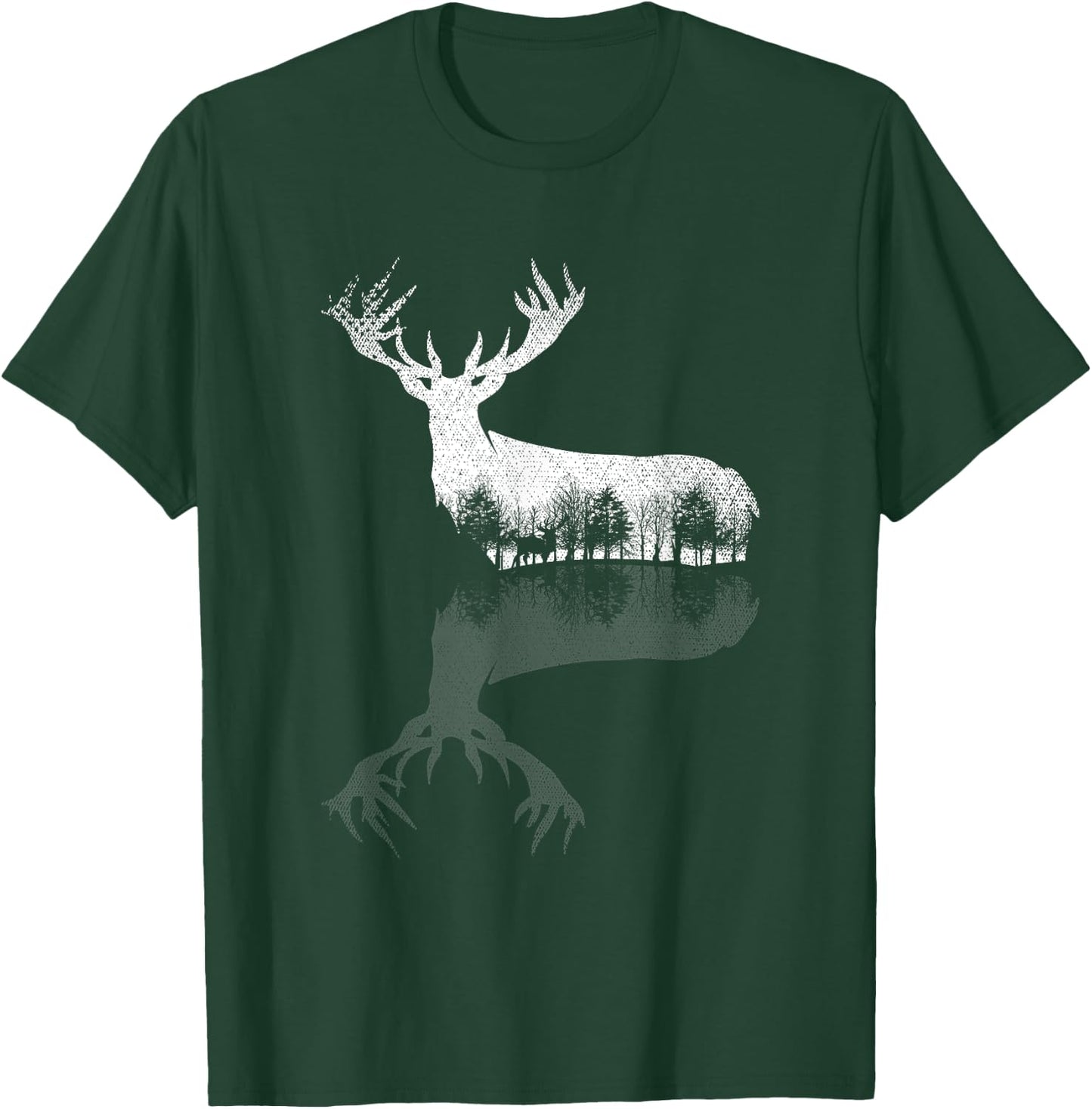Animal Outdoor Trees Nature Forest Wildlife Reflection Deer T-Shirt - T-Shirt | Forest